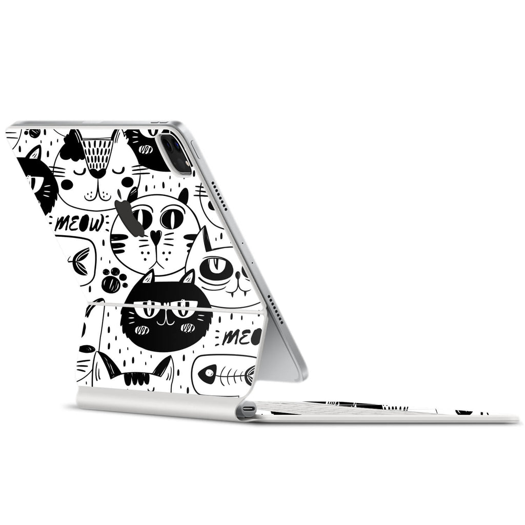 Apple iPad Pro Magic Keyboard 12.9" (2022, Gen 6) Doodles cat skins