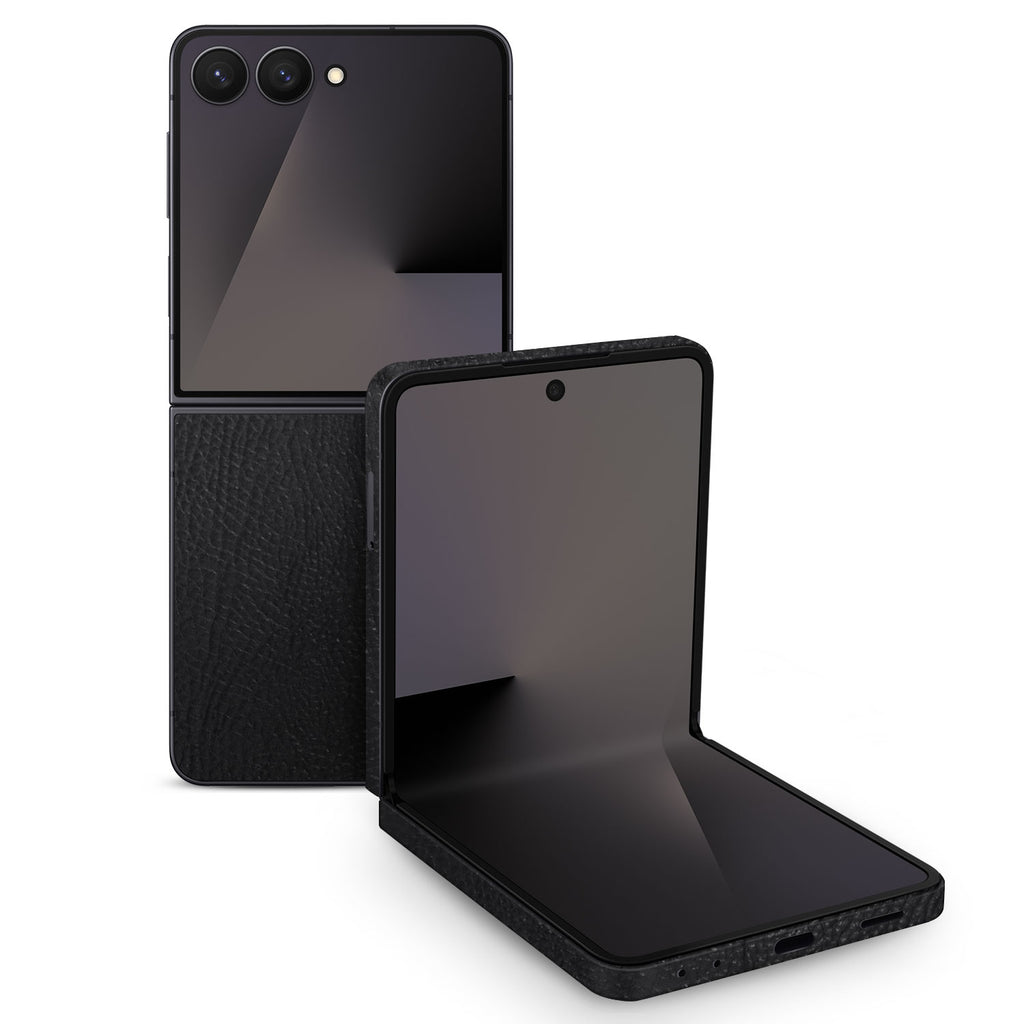 Samsung Galaxy Z Flip 7 black leather Skins