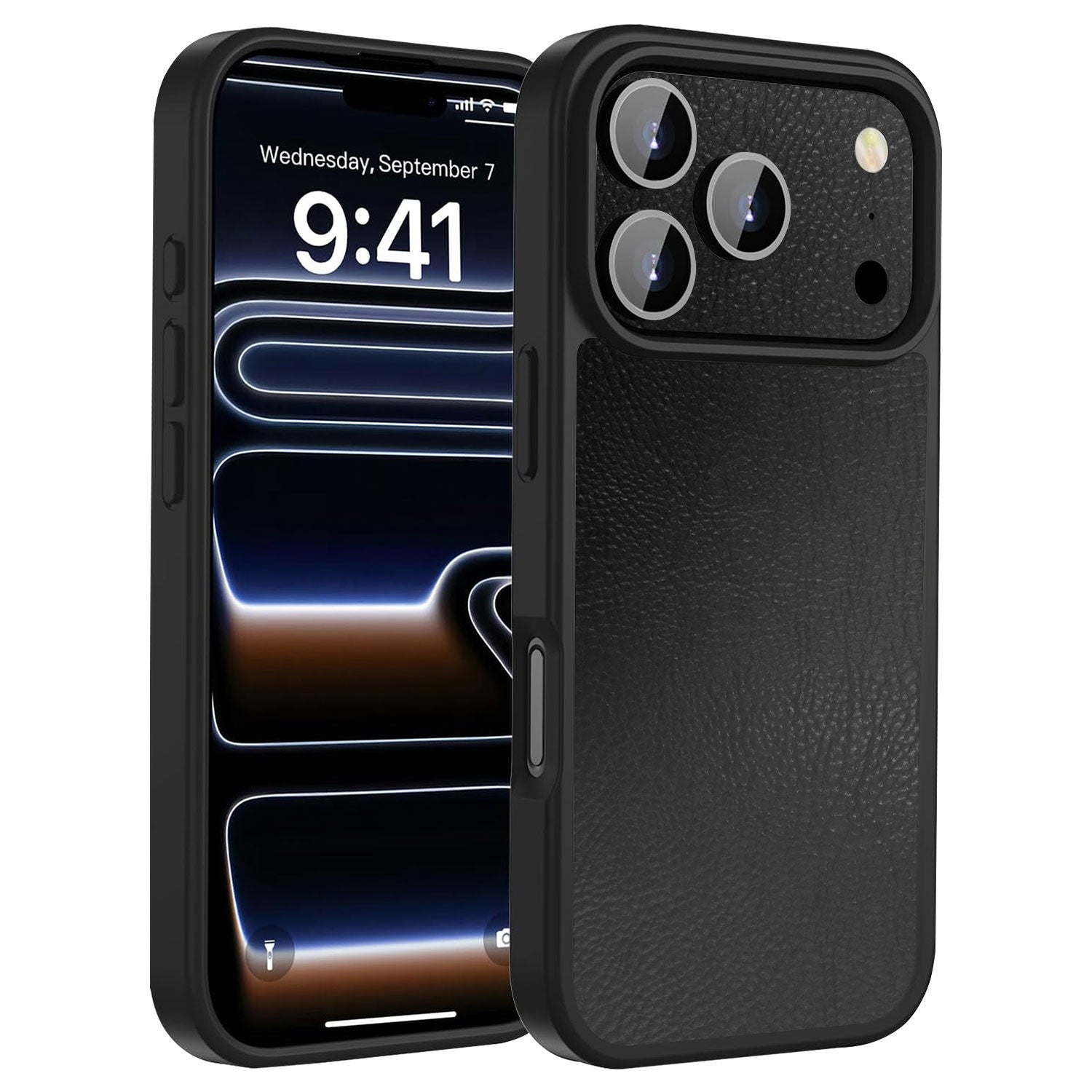 iPhone 17 Pro Max CustomX cases black leather