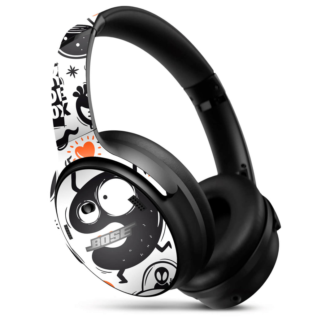 Bose QC45 Headphone Doodles monster orange skins