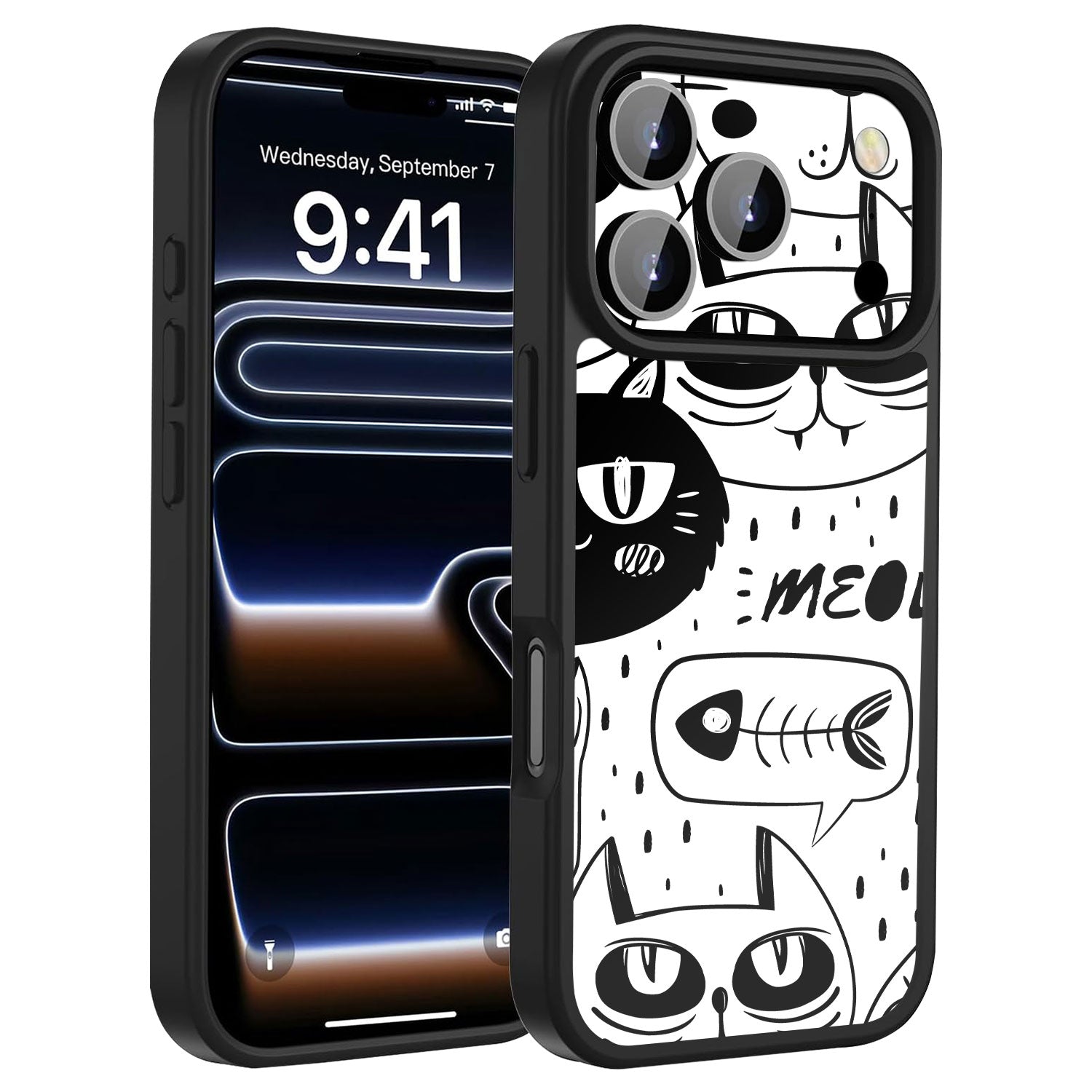 iPhone 17 Pro Max CustomX cases doodles cats