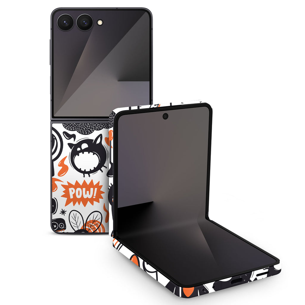 Samsung Galaxy Z Flip 7 doodles monster orange Skins