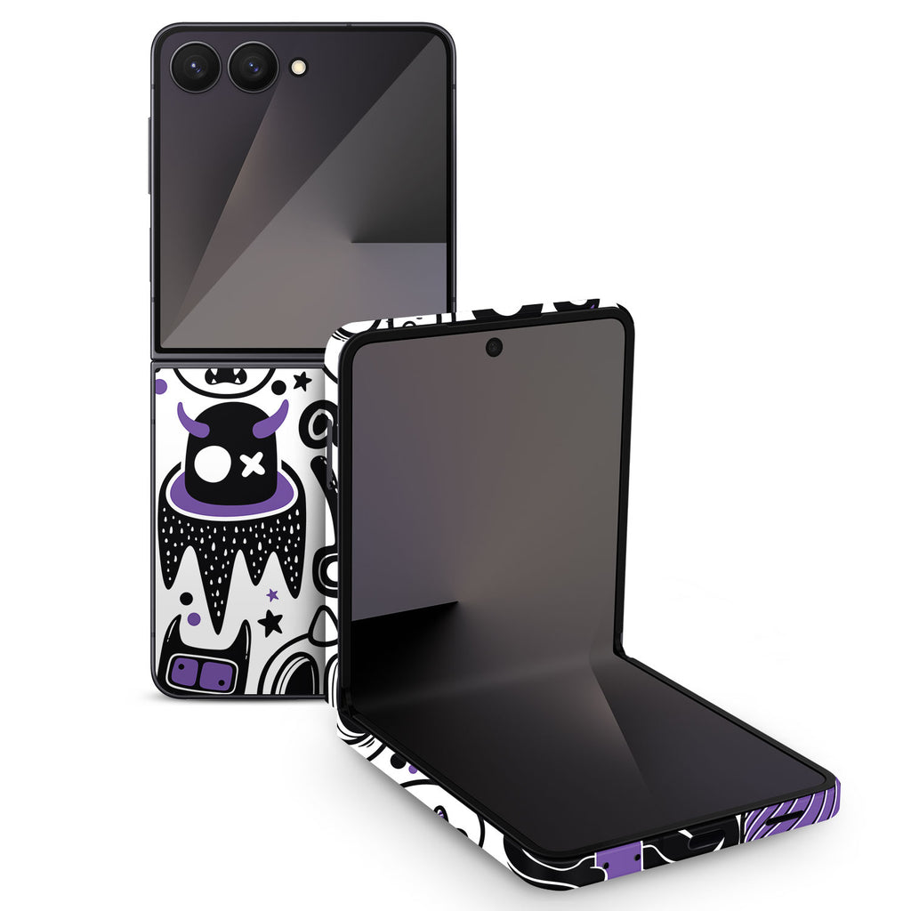 Samsung Galaxy Z Flip 7 doodles monster purple Skins