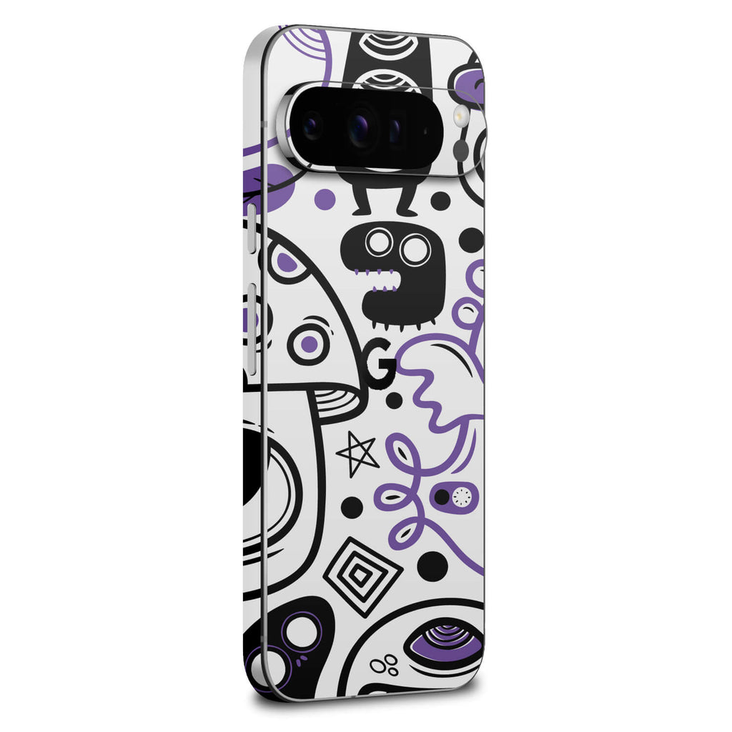 google pixel 9 pro xl doodles monster purple skins