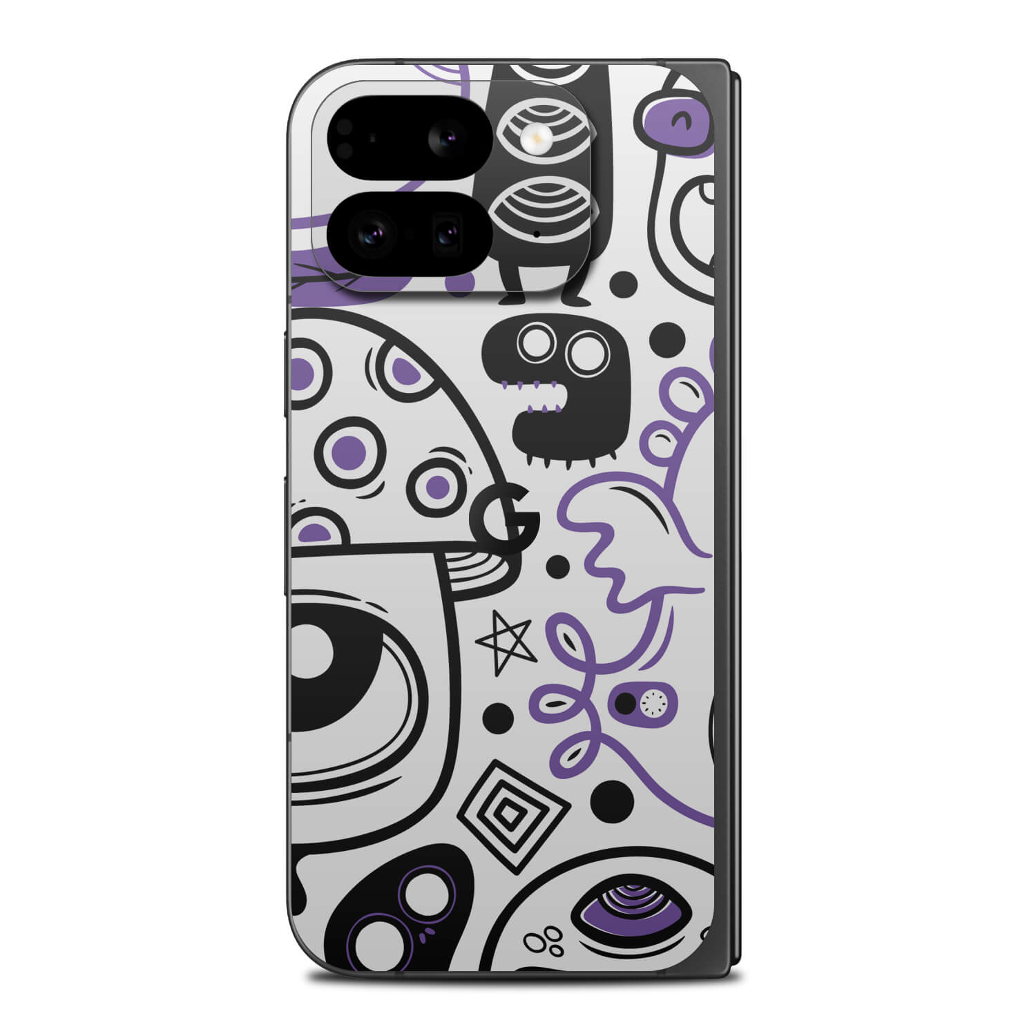 google pixel 9 pro fold doodles monster purple skins