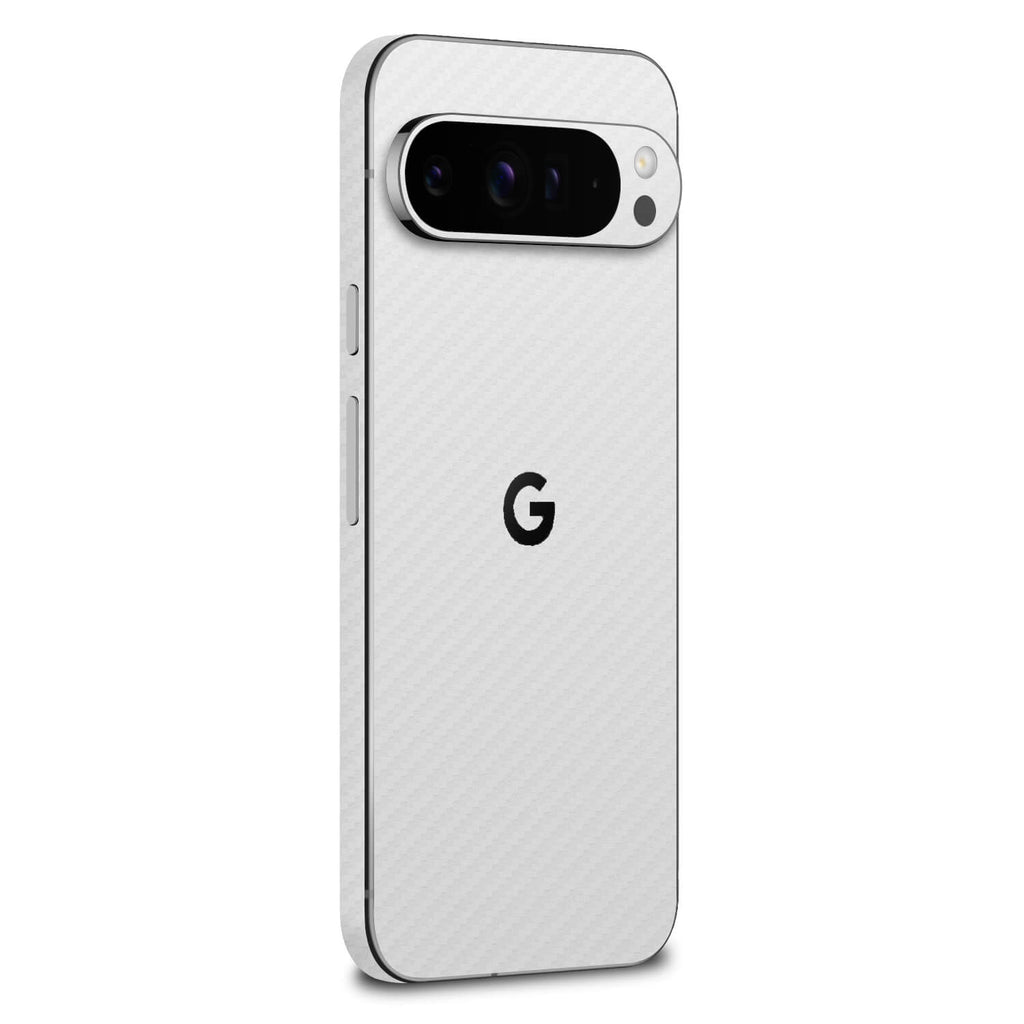 google pixel 9 pro xl white carbon fibre skins