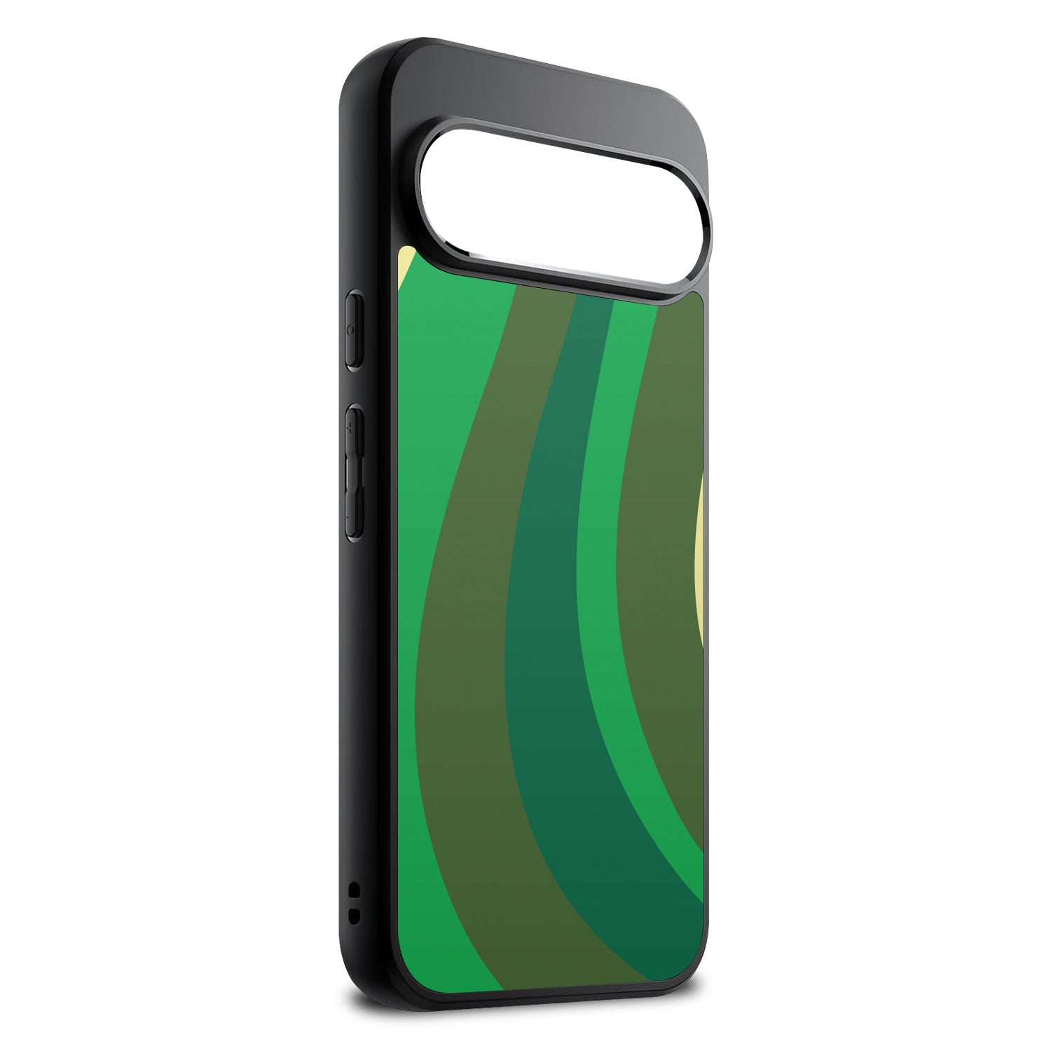 A Google Pixel 10 pro phone case with a multicolored geometric pattern design.
