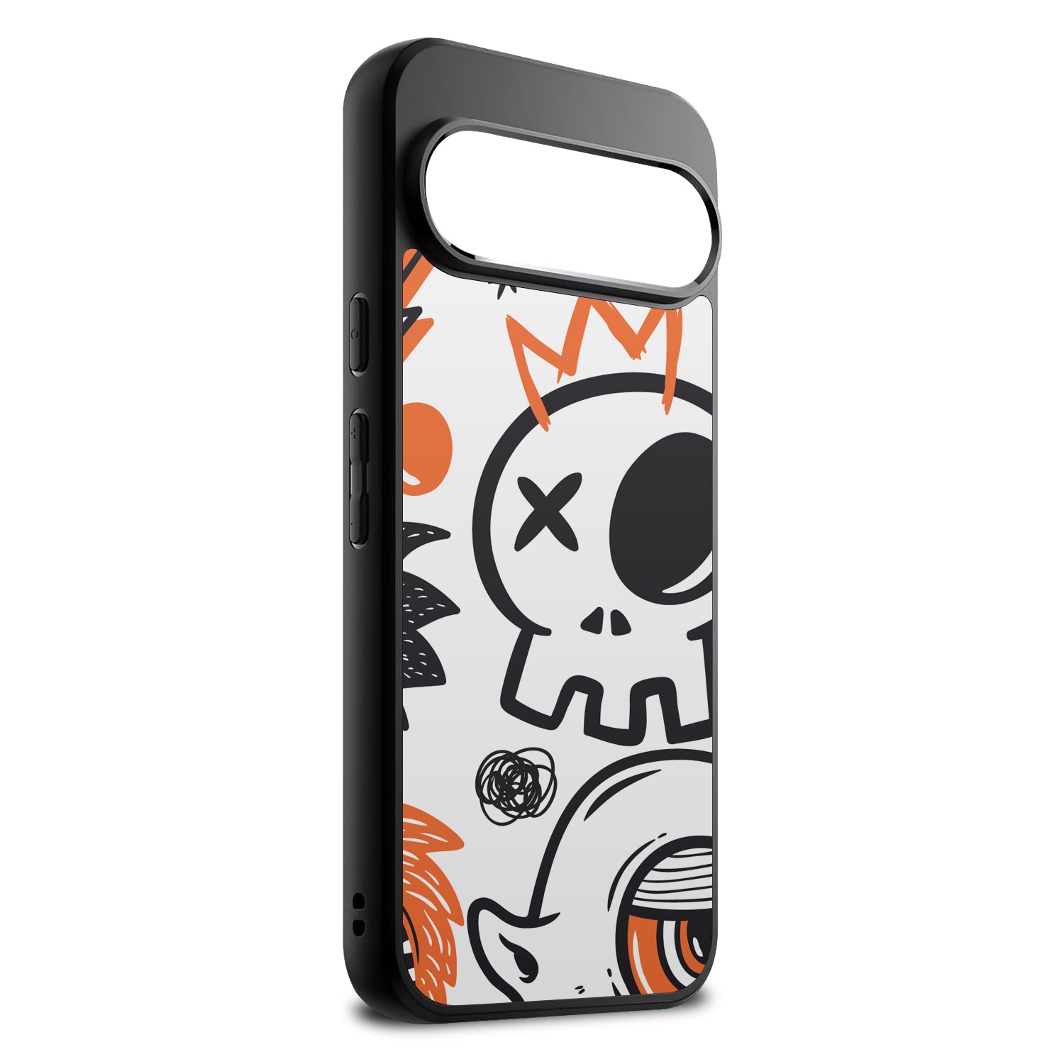 Google Pixel 10 pro CustomX case doodles monsters orange
