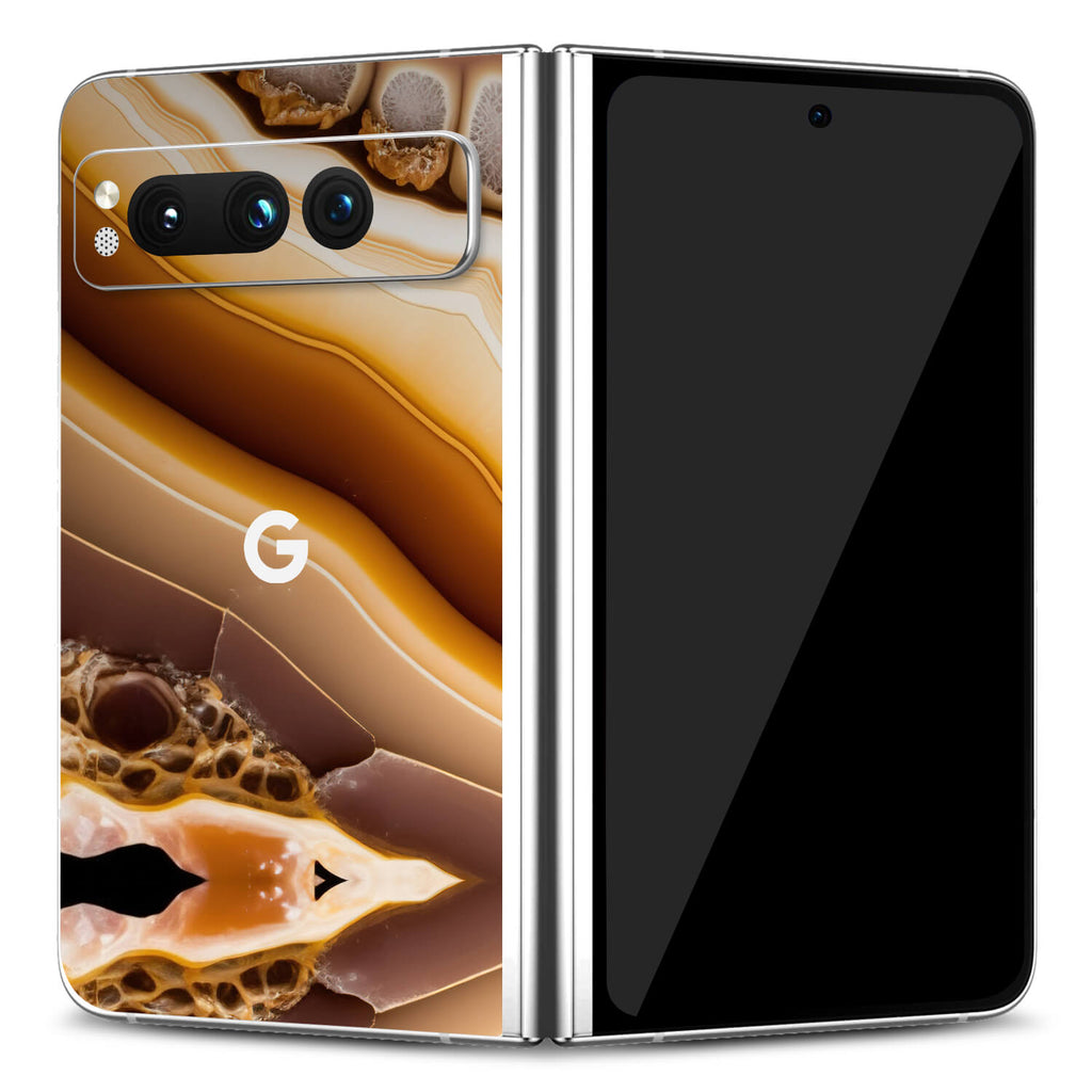 Google Pixel Fold Onyx amber skins