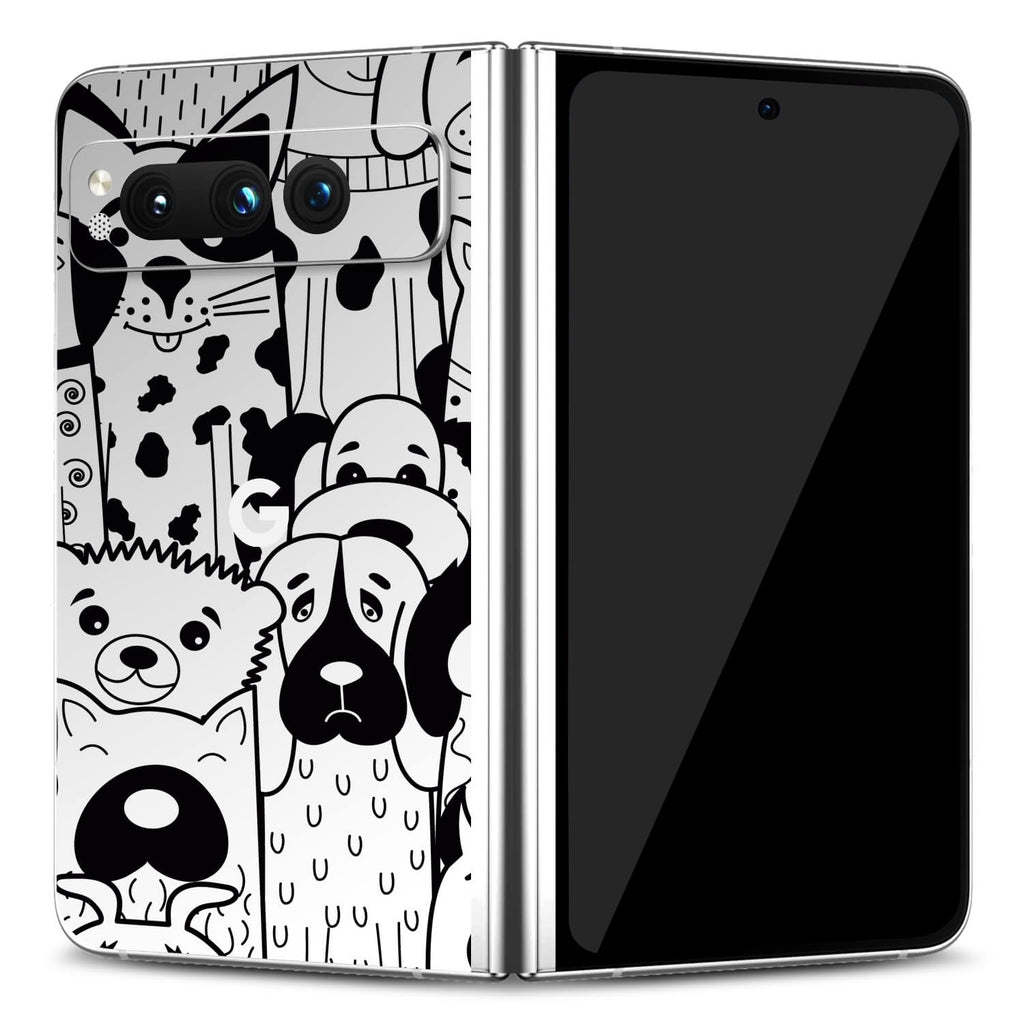 Google Pixel Fold Doodles dog skins