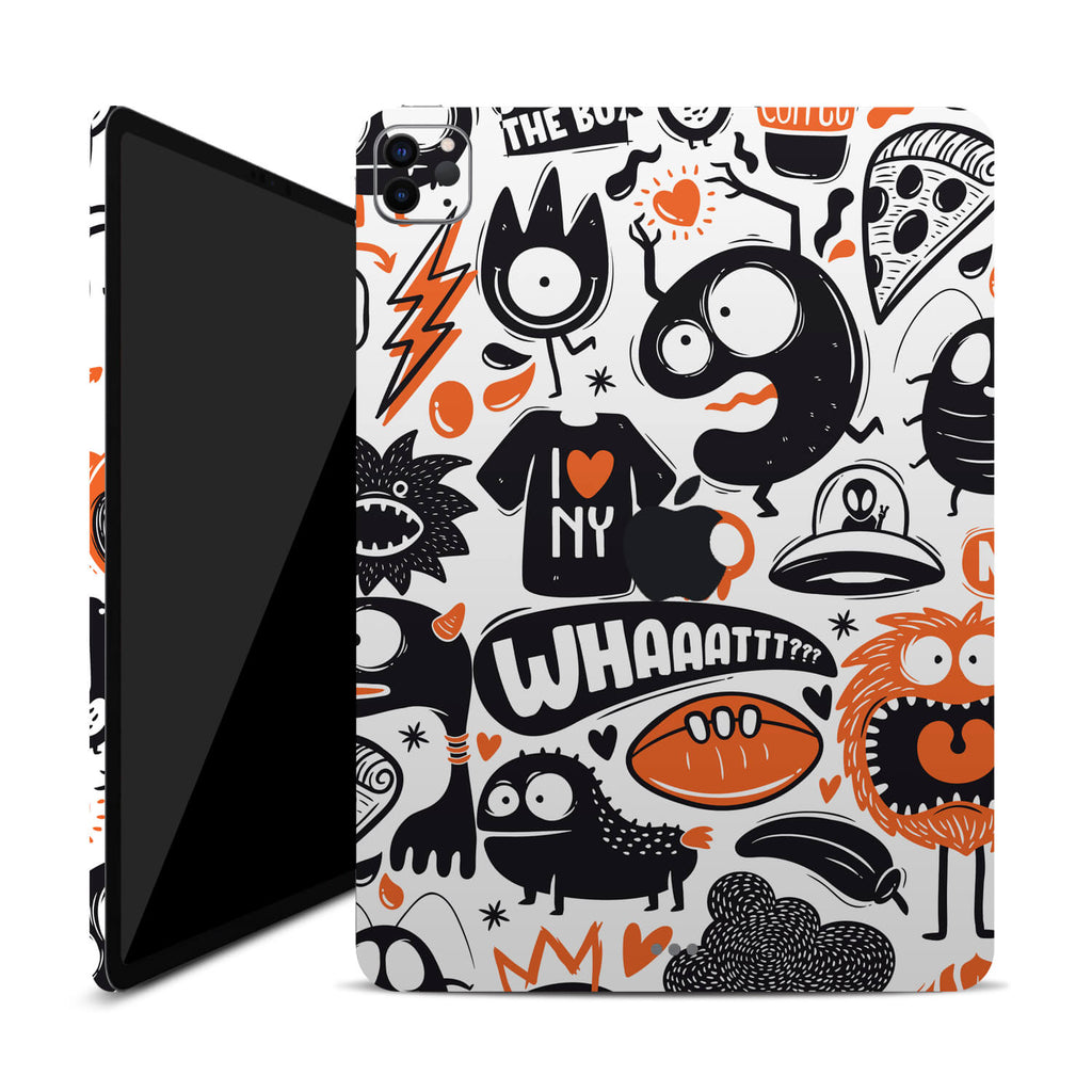 iPad Pro 12.9" (2023, Gen 6, M2) Doodles monster orange skins