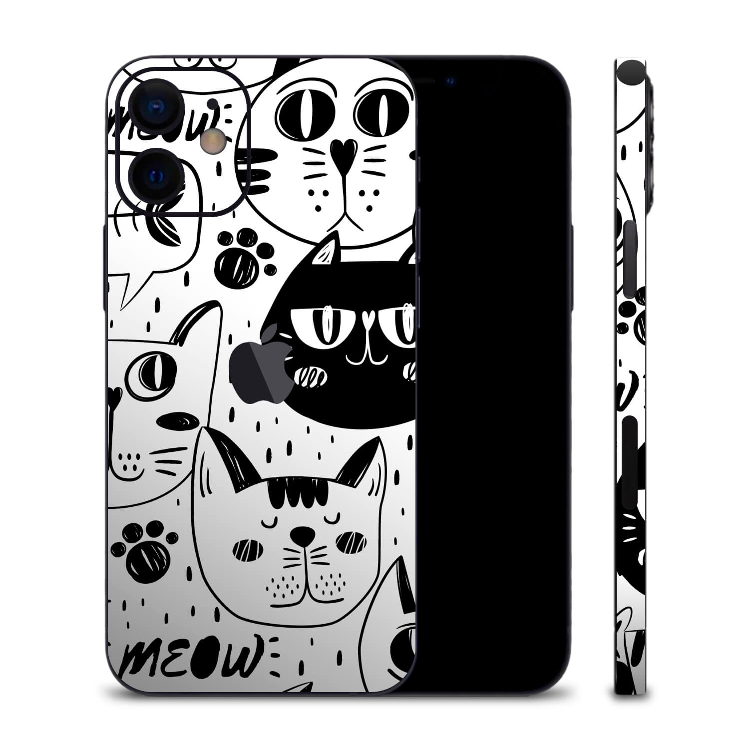 iPhone 12 Mini Doodles cat skins