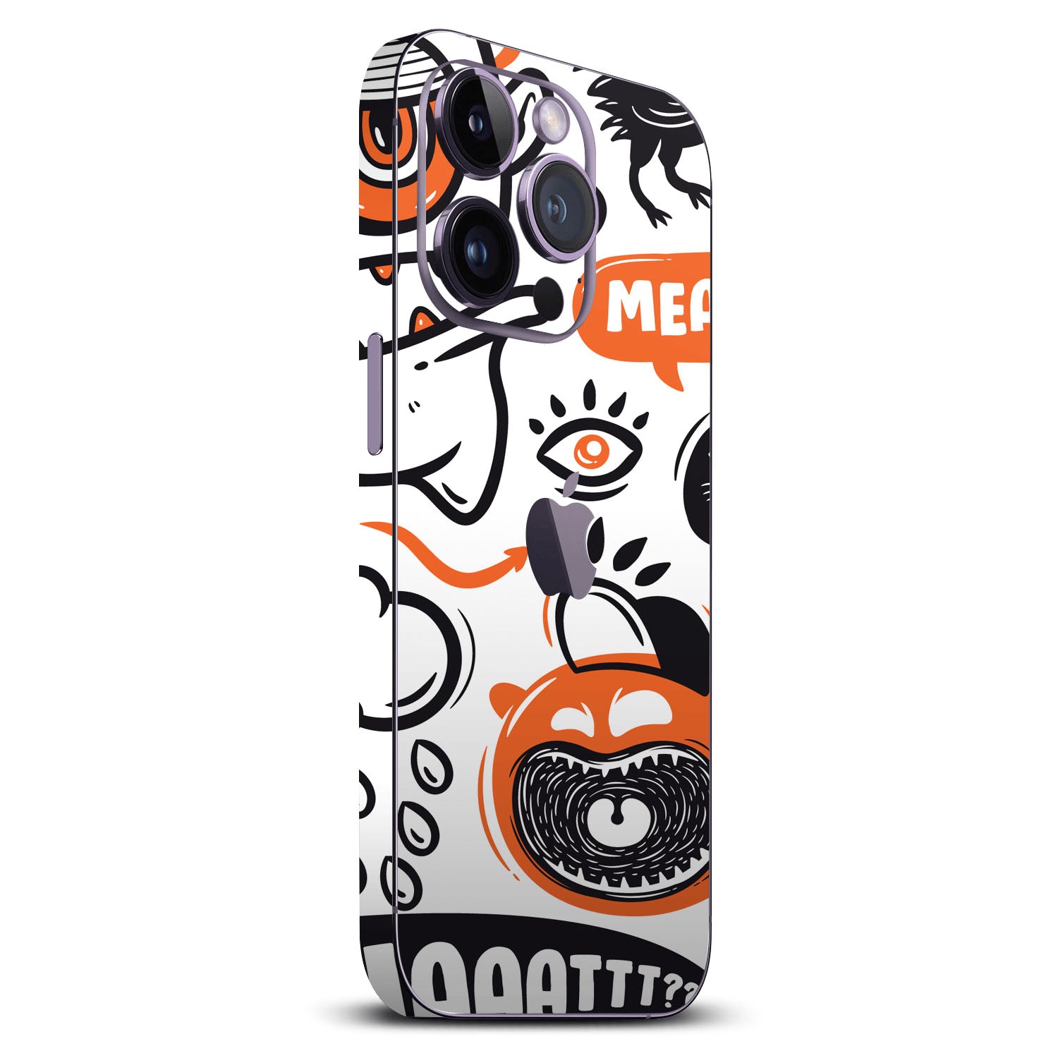 iPhone 14 Pro Doodles monster orange skins