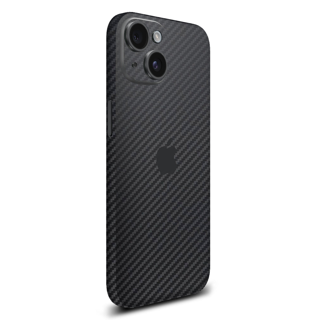 iPhone 15 Black carbon fibre skins