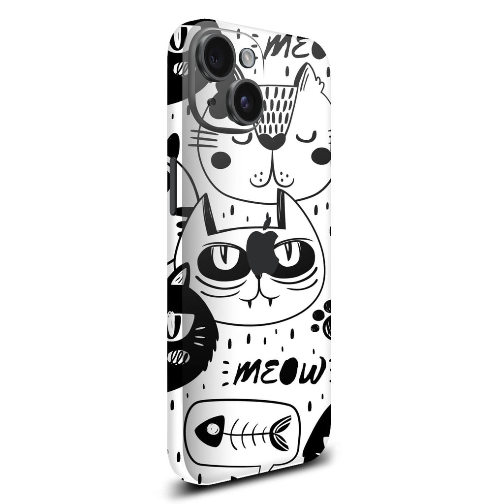 iPhone 15 Doodles cat skins