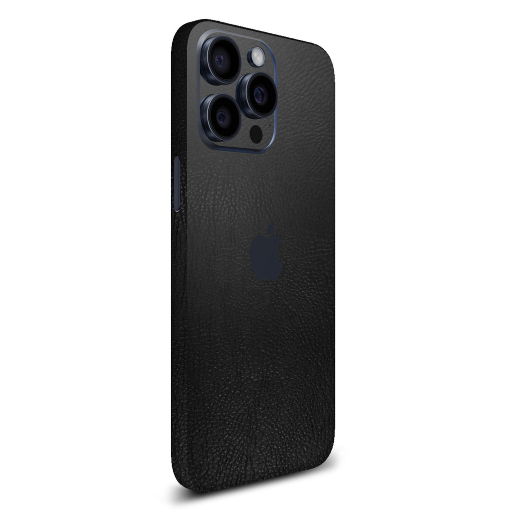 iPhone 15 Pro Black leather skins