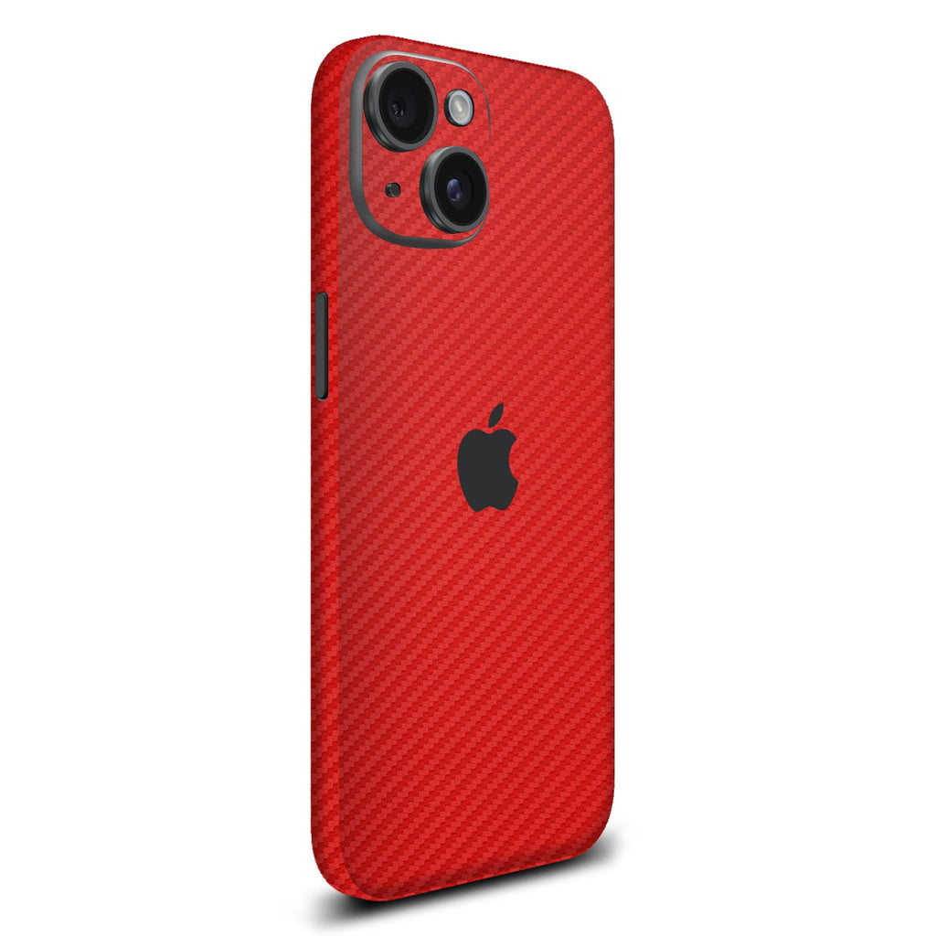 iPhone 15 Plus Red carbon fibre skins