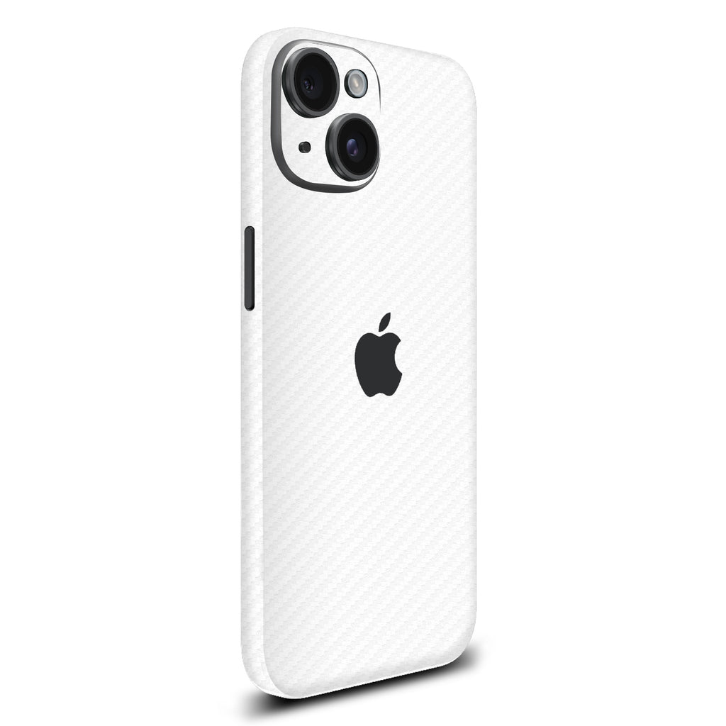 iPhone 15 White carbon fibre skins