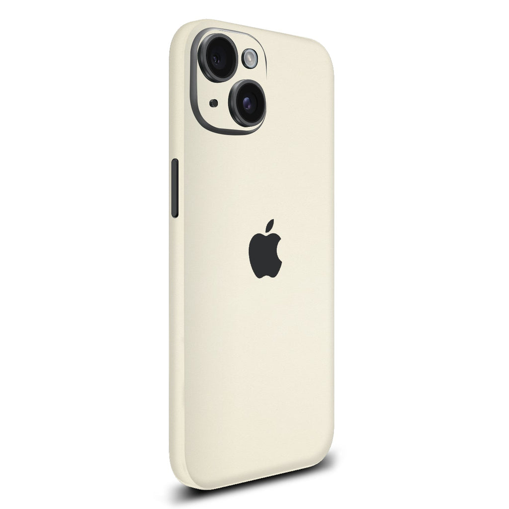 iPhone 15 Plus Textured matt cream skins