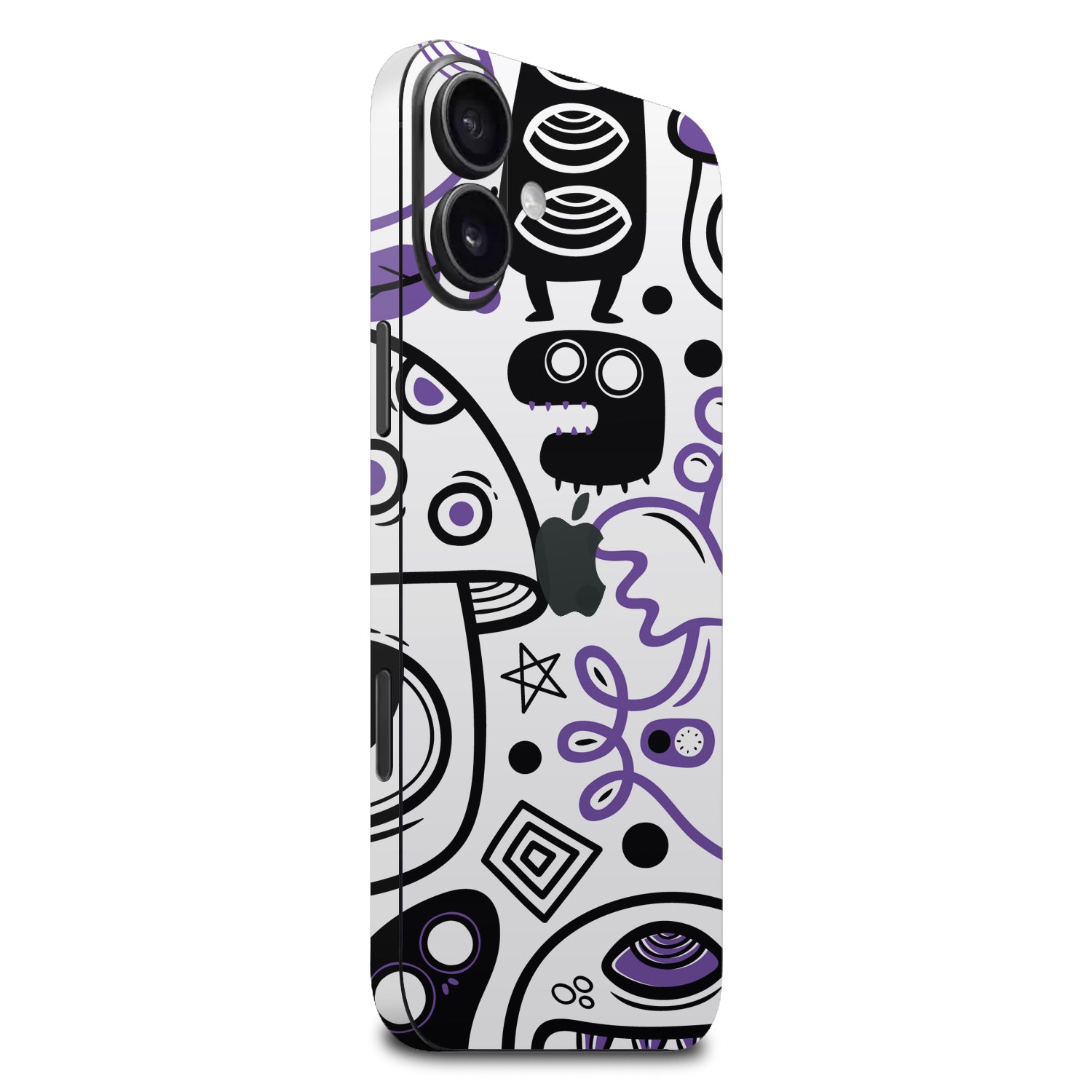 iphone 16 Plus doodles monster purple skins