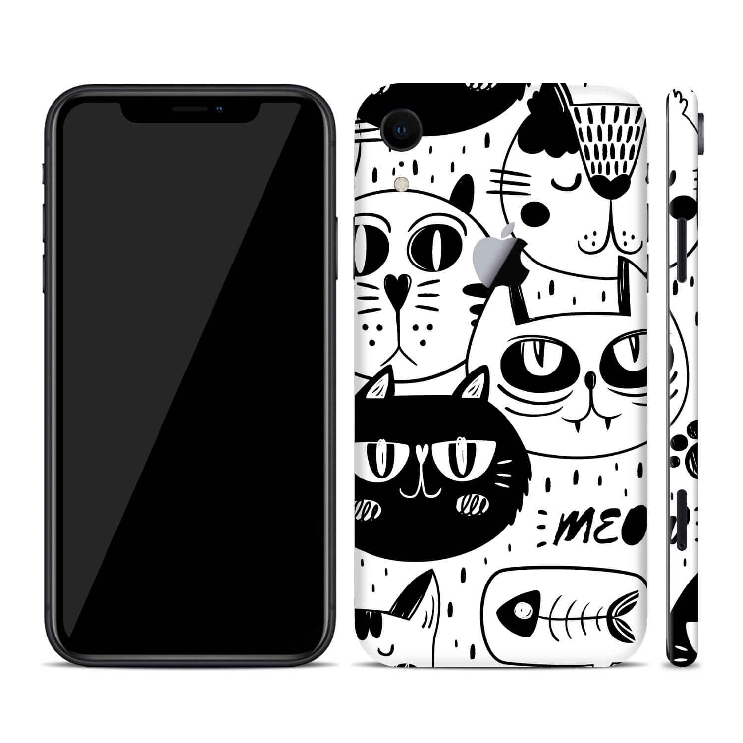 iPhone XR Doodles cat skins