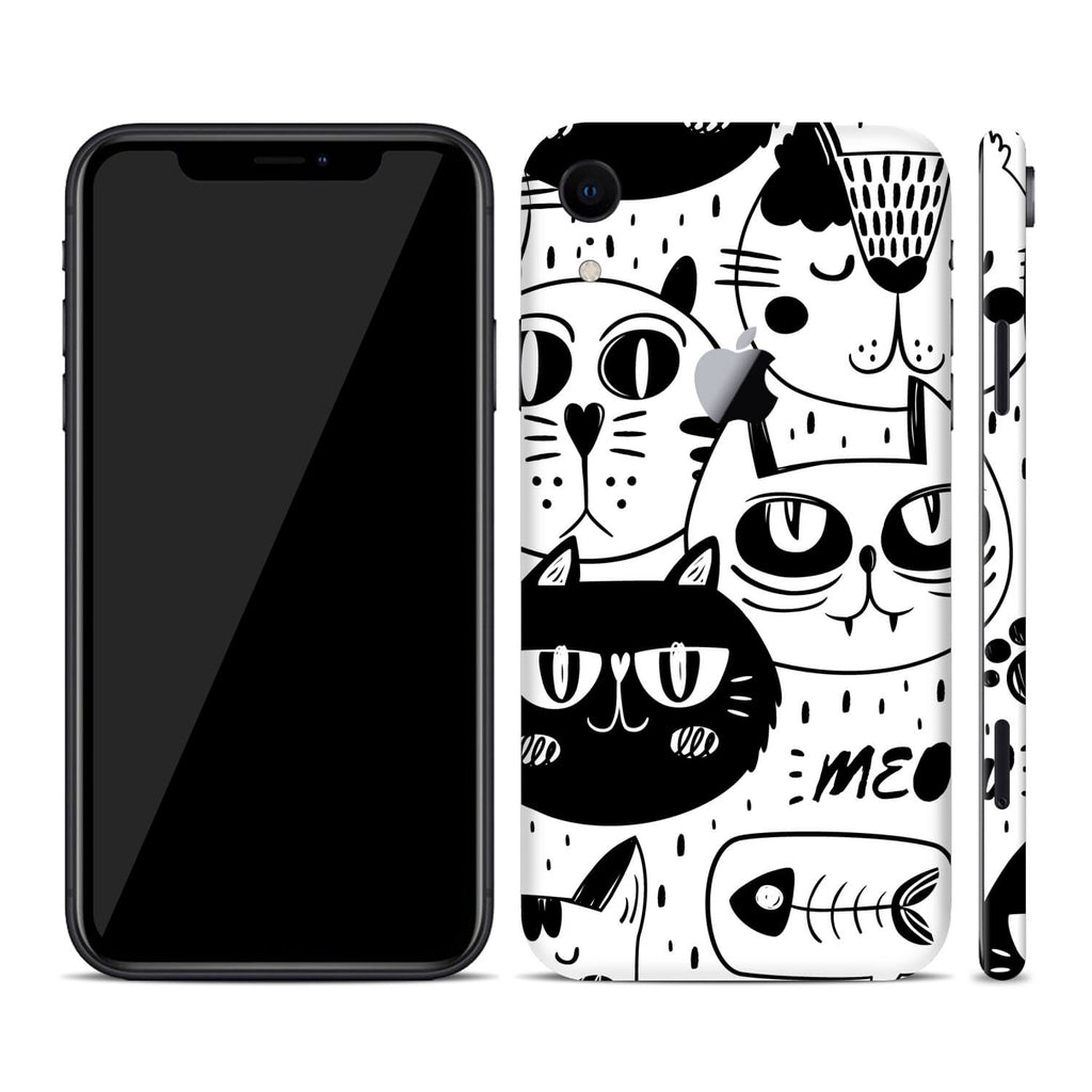 iPhone XR Doodles cat skins