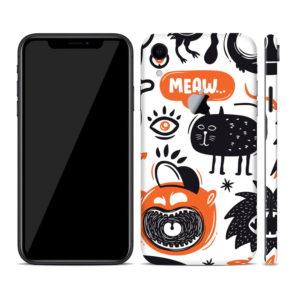 iPhone XR Doodles monster orange skins