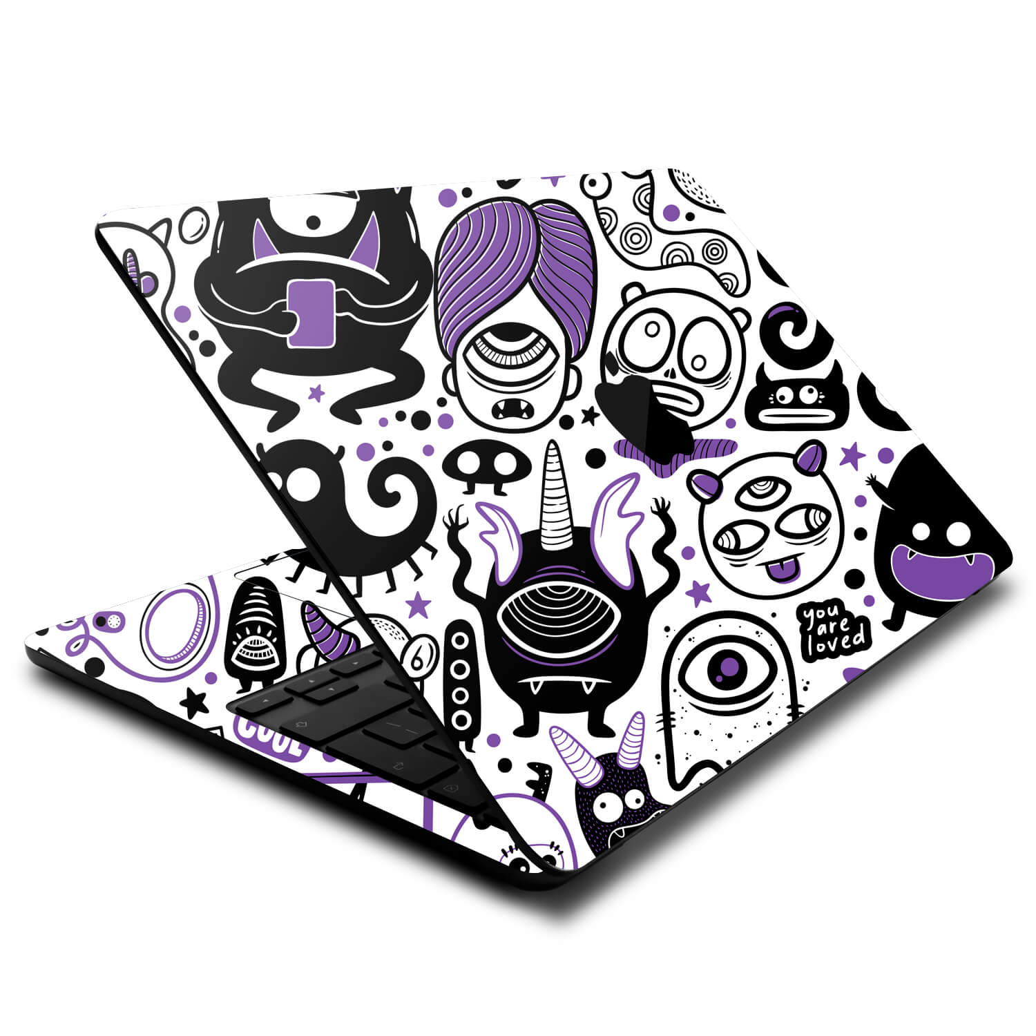 MacBook Air 13.6" (2022, M2) Doodles monster purple skins
