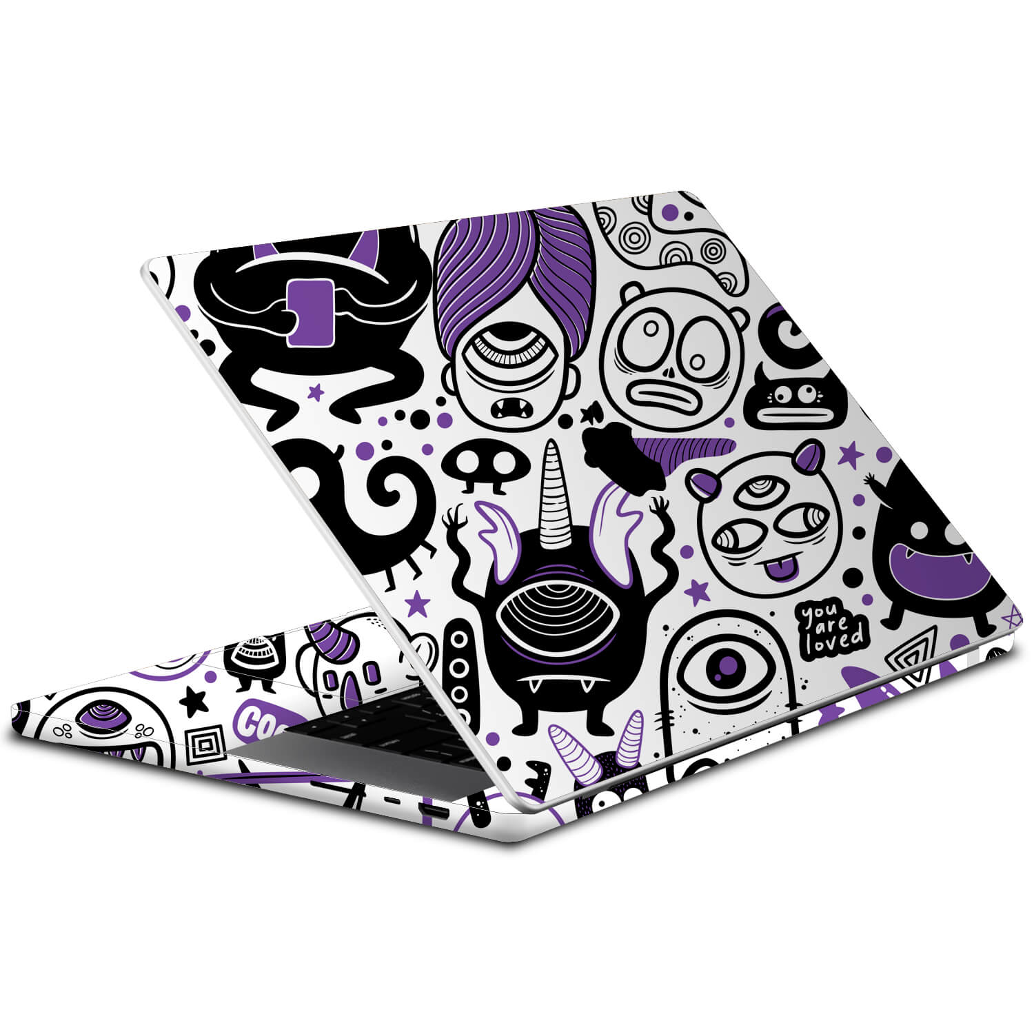 MacBook Pro 14" (2021, M1) Doodles monster purple skins