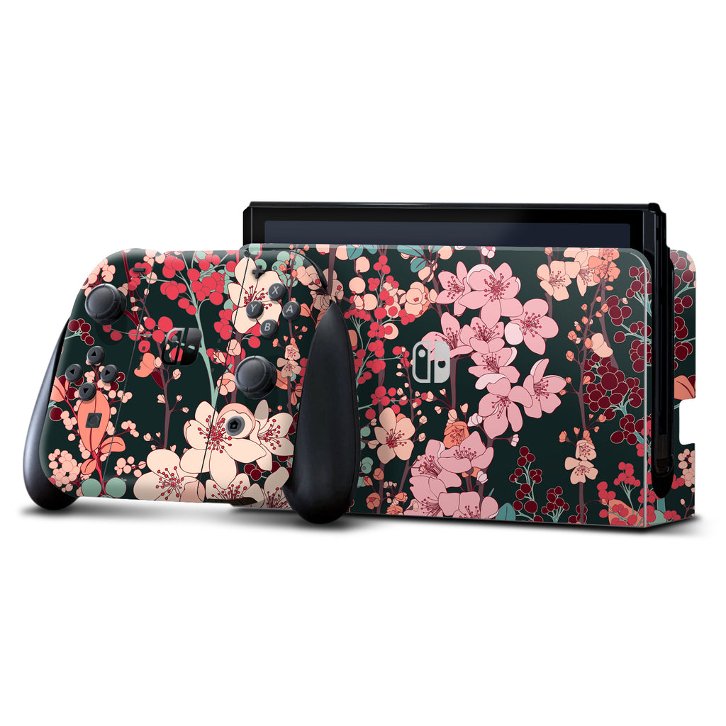 Nintendo Switch OLED Art Vintage Floral skin