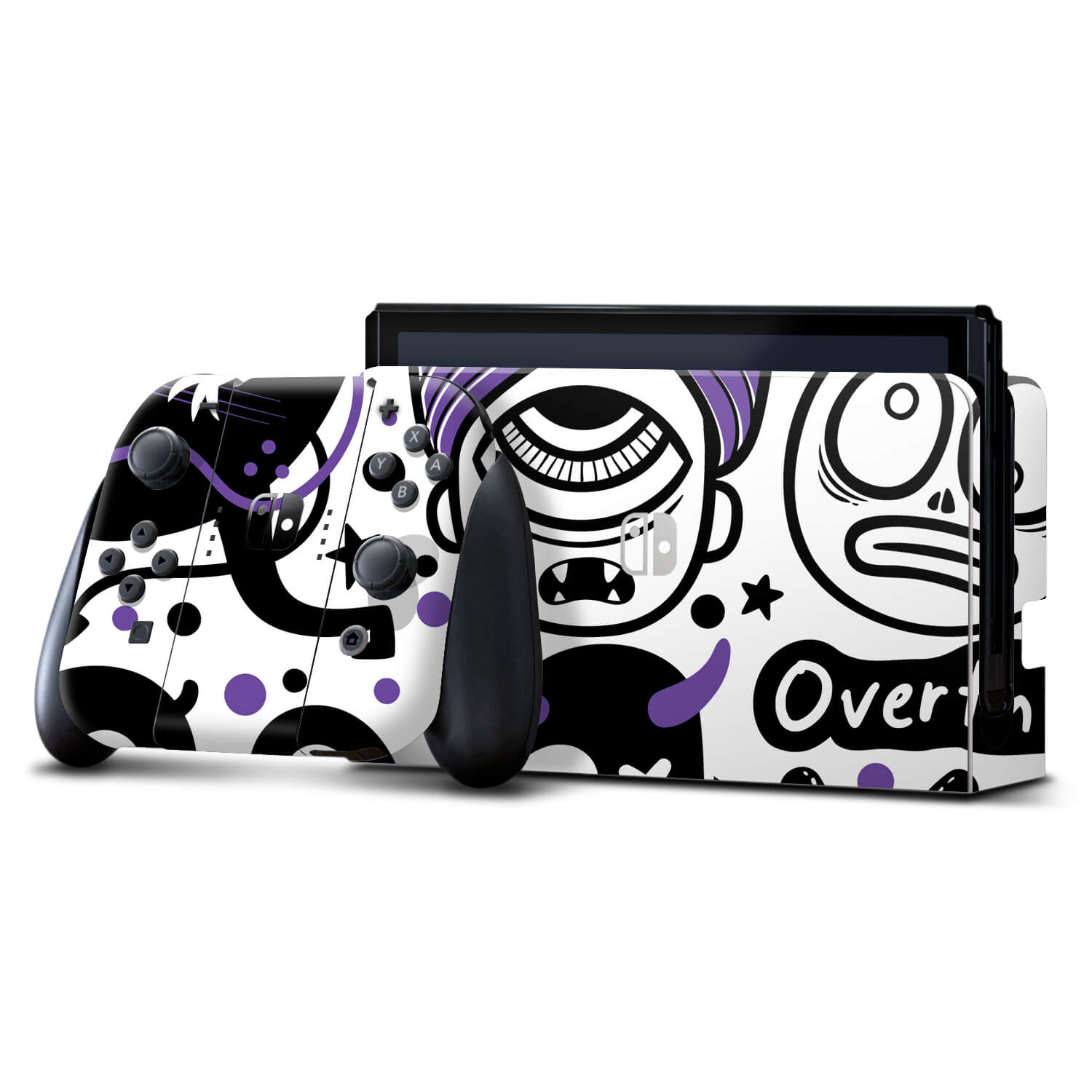 Nintendo Switch OLED Doodles monster purple skins