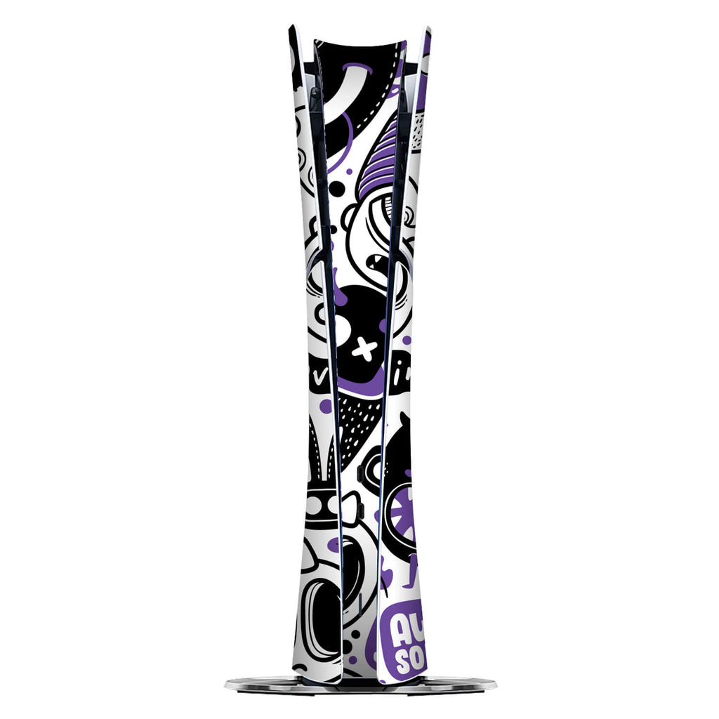 PS5 Slim (Digital Edition) Doodles monster purple skins