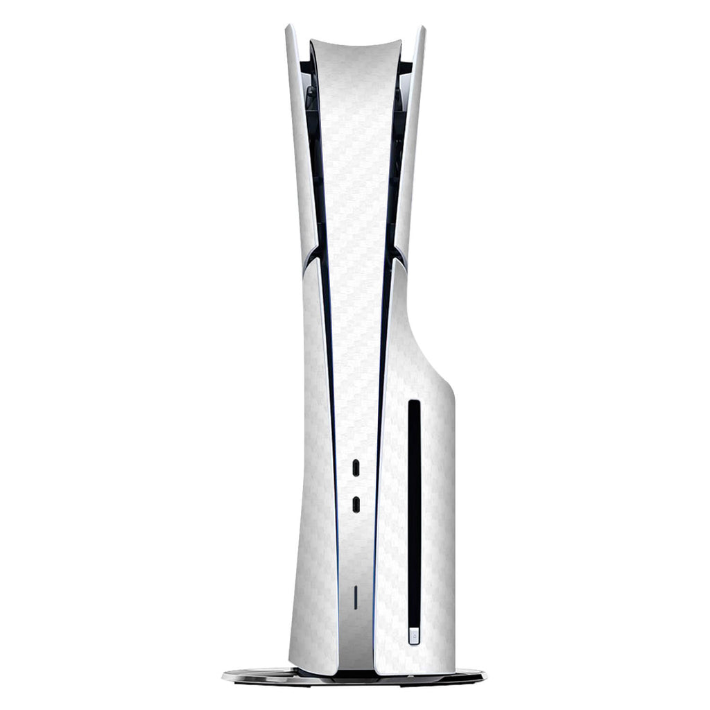 PS5 Slim (Disc Edition) White carbon fibre skins