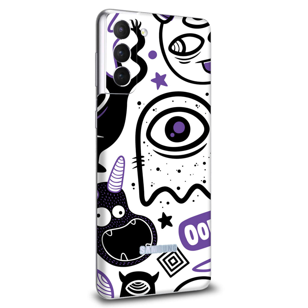 Samsung Galaxy S21 Plus Doodles monster purple skins