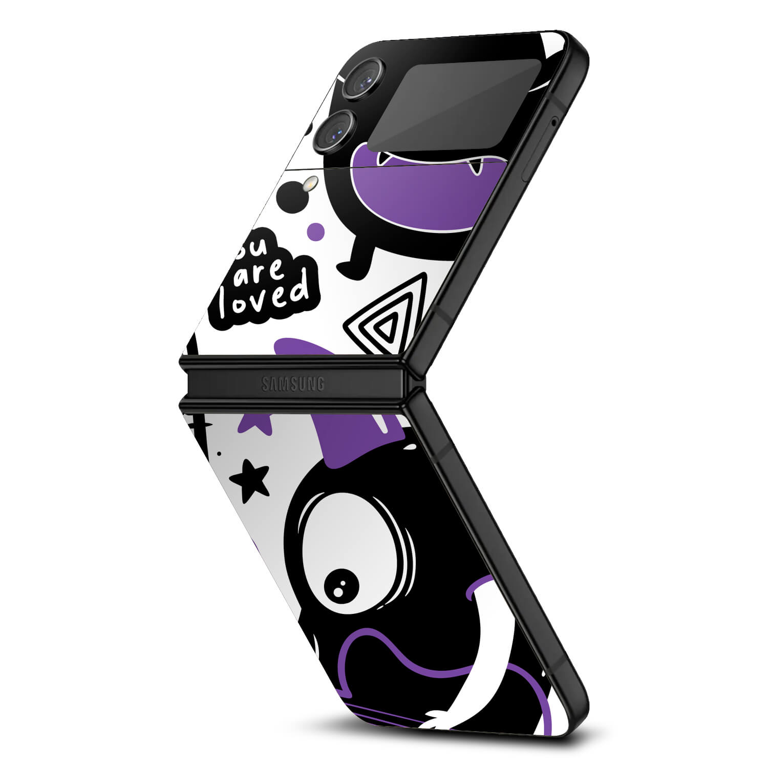 Samsung Galaxy Z Flip 4 Doodles monster purple skins