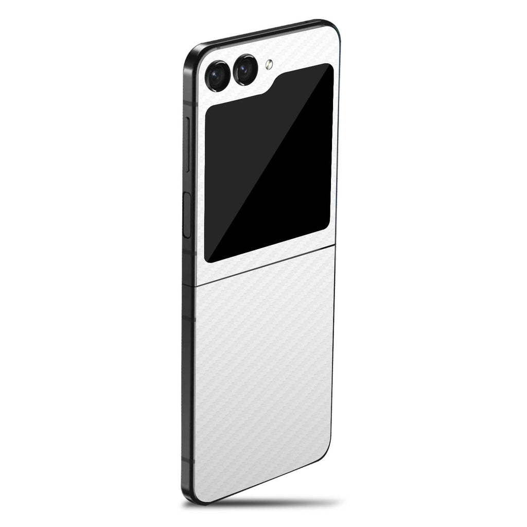 Samsung Galaxy Z Flip 5 White carbon fibre skins