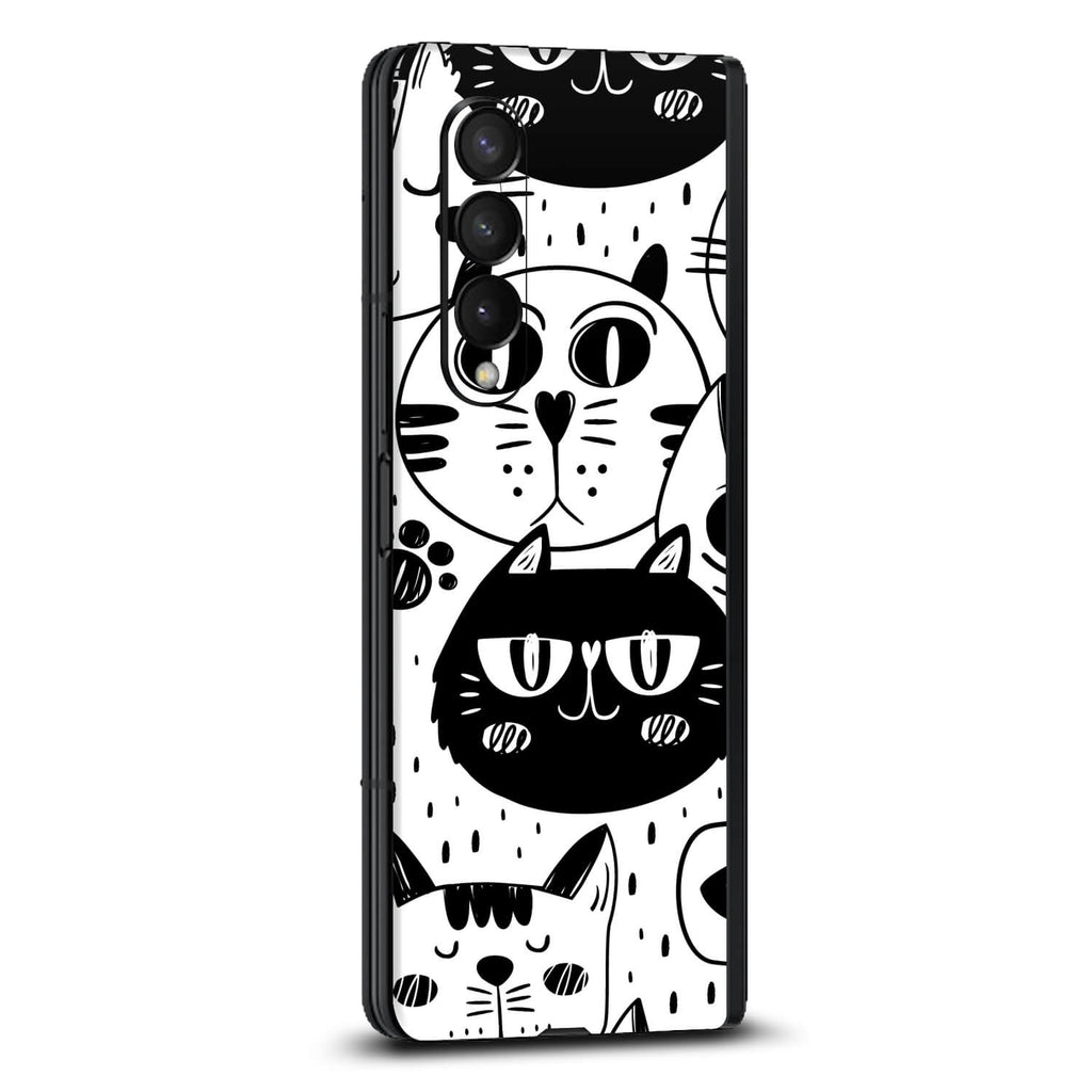 Samsung Galaxy Z Fold 4 Doodles cat skins