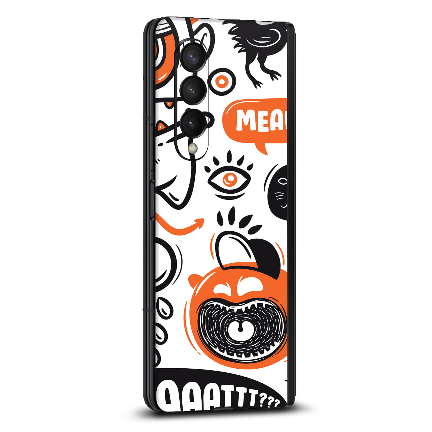 Samsung Galaxy Z Fold 4 Doodles monster orange skins