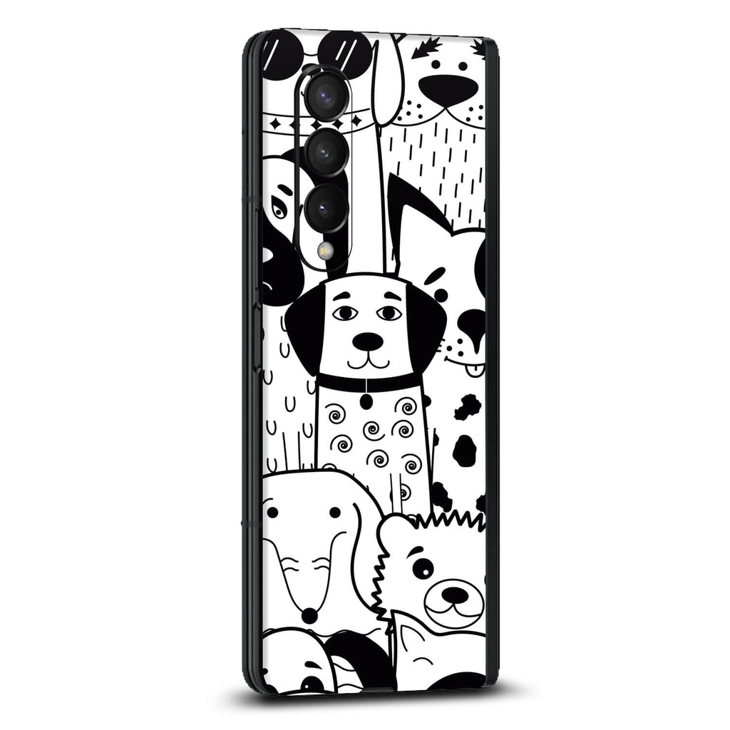 Samsung Galaxy Z Fold 3 Doodles dog skins