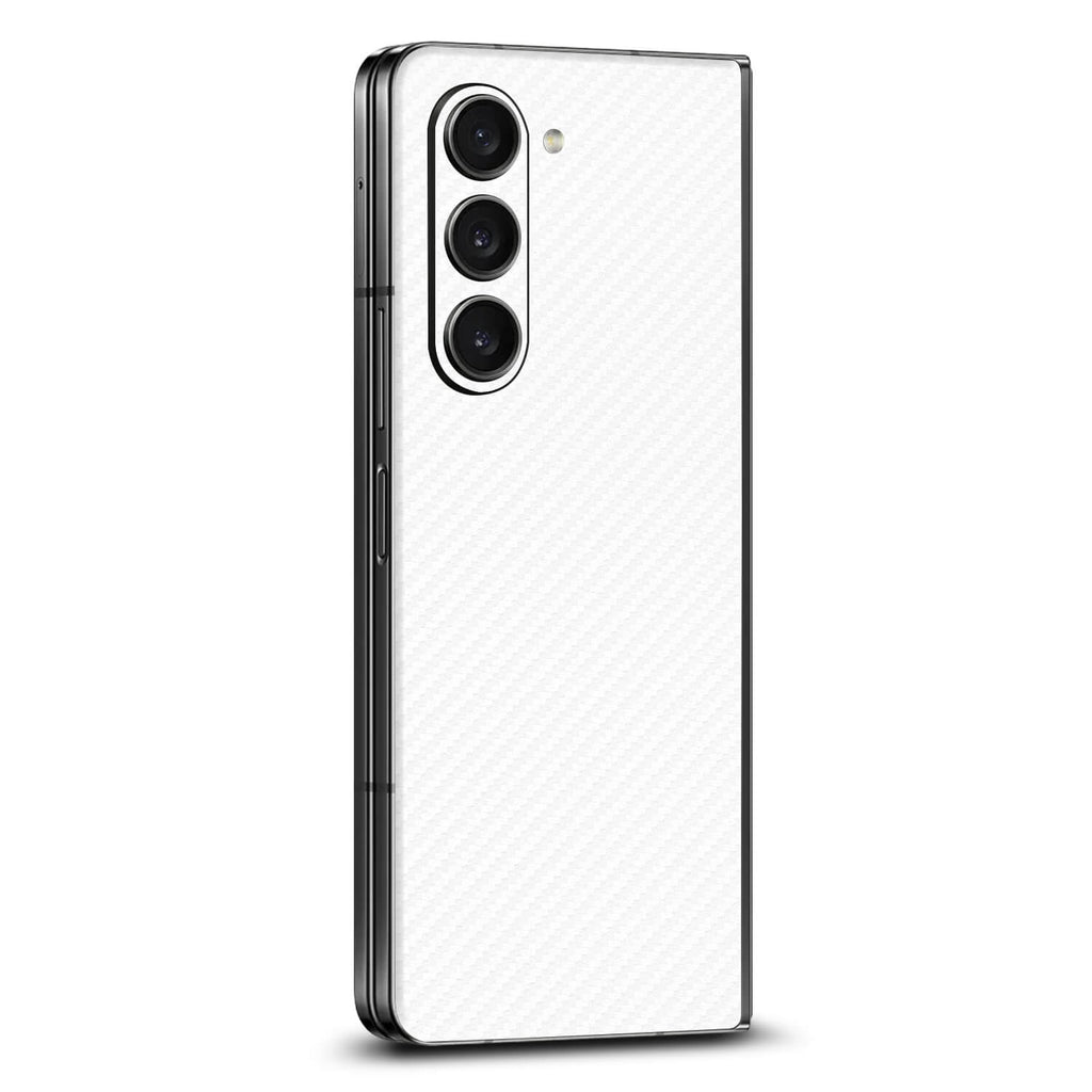 Samsung Galaxy Z Fold 5 White carbon fibre skins