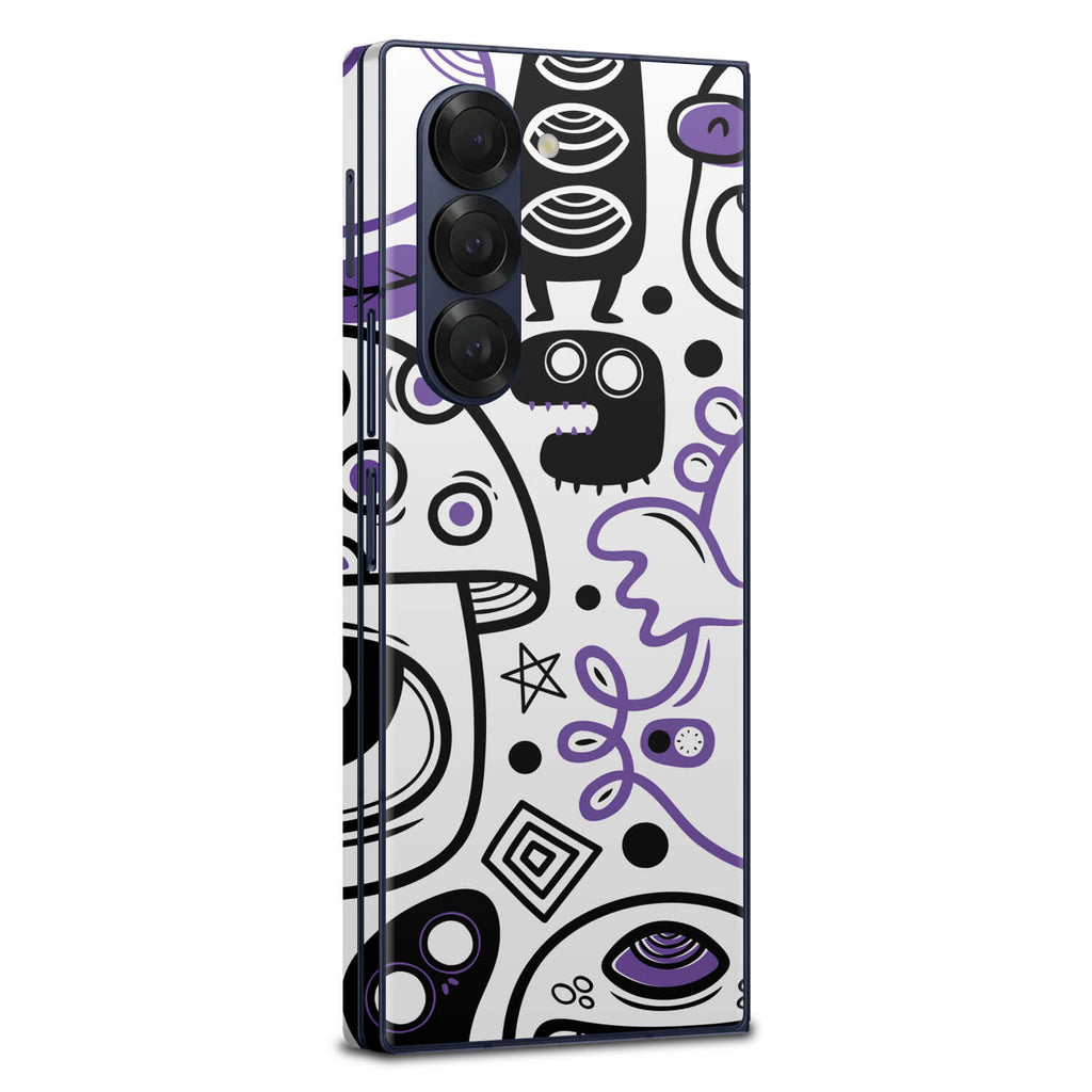 Samsung Galaxy Z Fold 6 Doodles monster purple skins