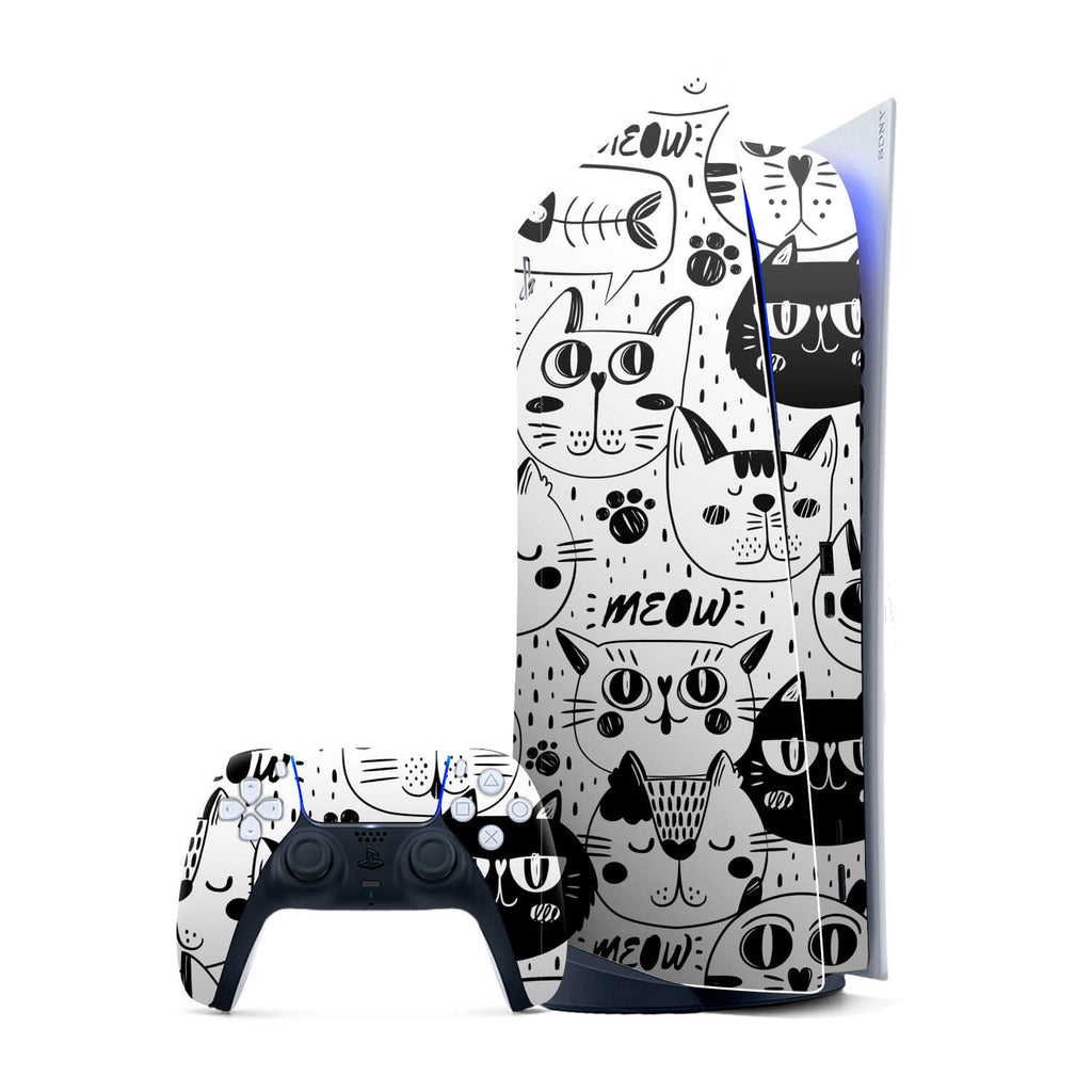 PS5 Digital Edition Doodles cat skins
