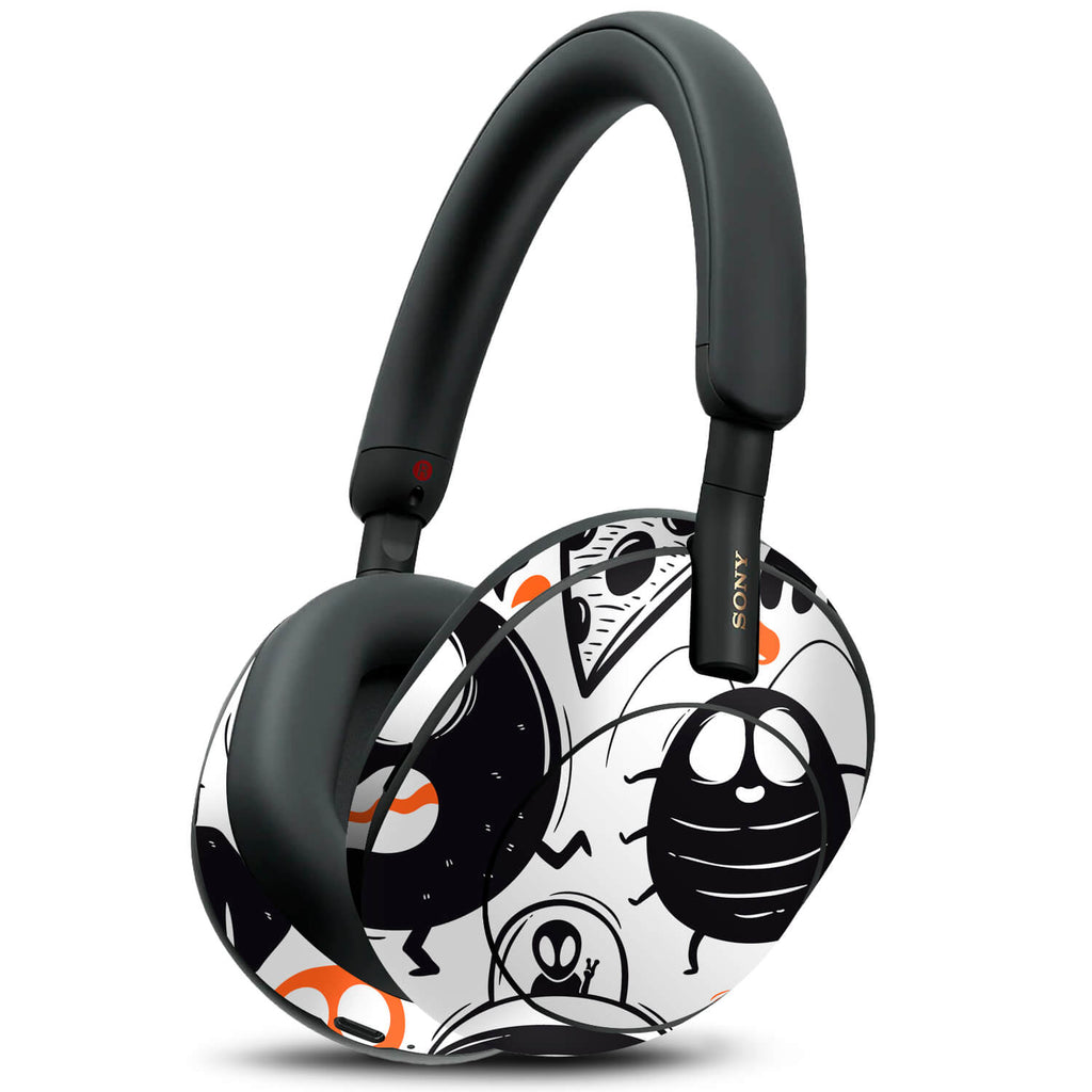 Sony WH1000XM5 Doodles monster orange skins