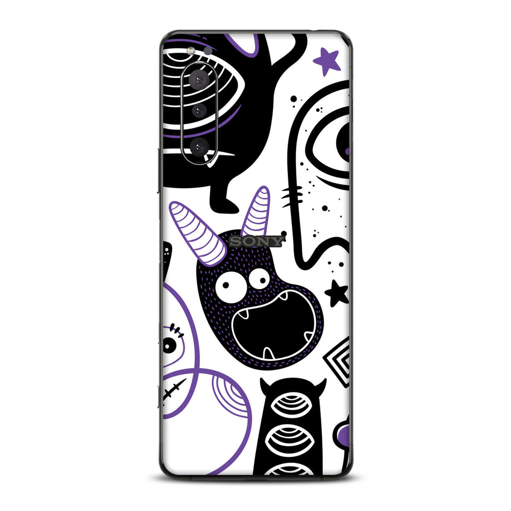 Sony Xperia 5 ii Doodles monster purple skins