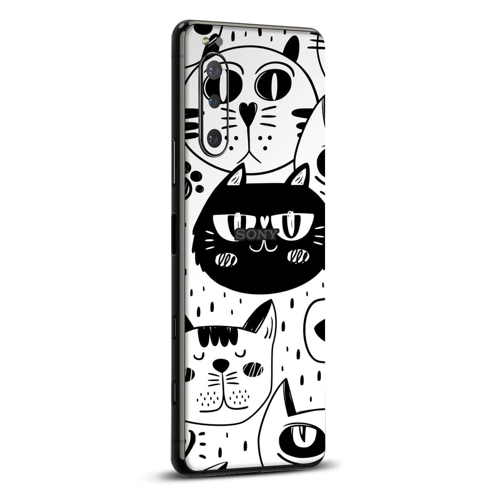 Sony Xperia 5 iv Doodles cat skins