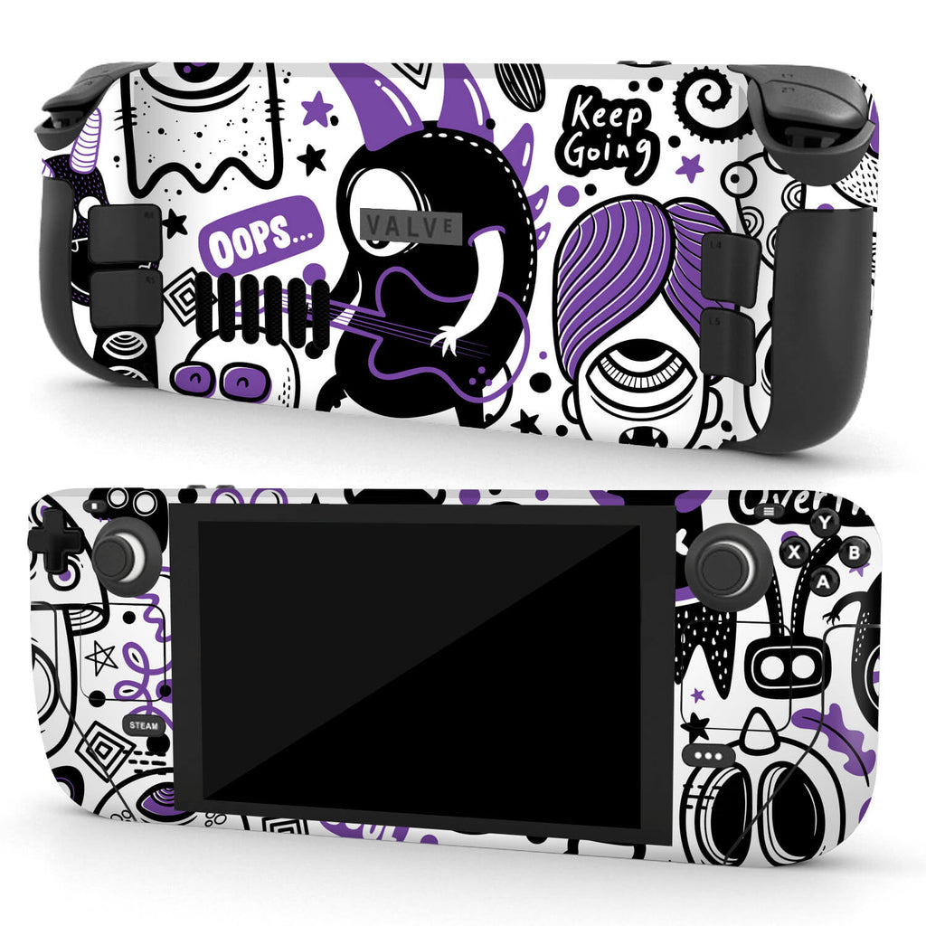 Steam Deck OLED Doodles monster purple skins