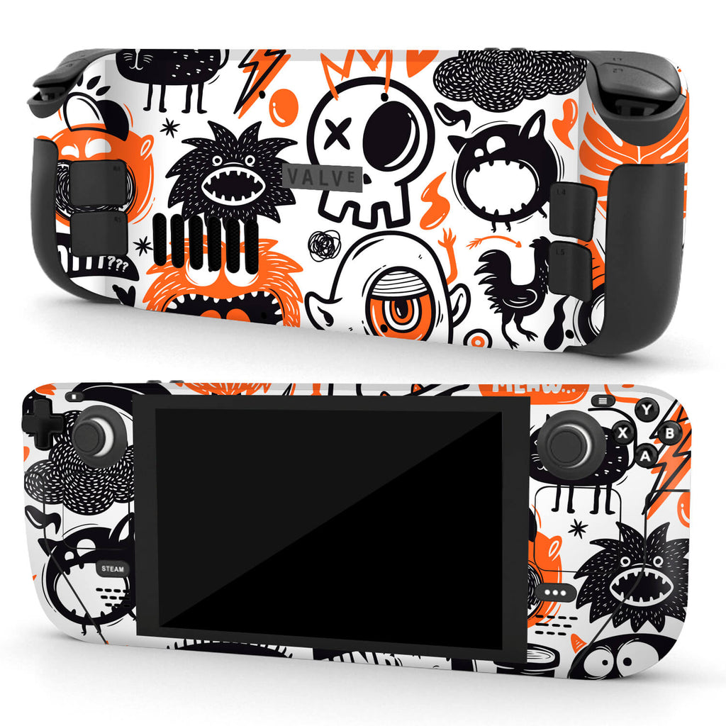 Steam Deck OLED Doodles monster orange skins
