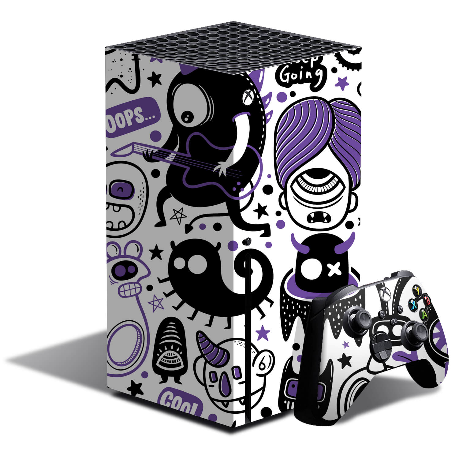 Xbox Series X Doodles monster purple skins