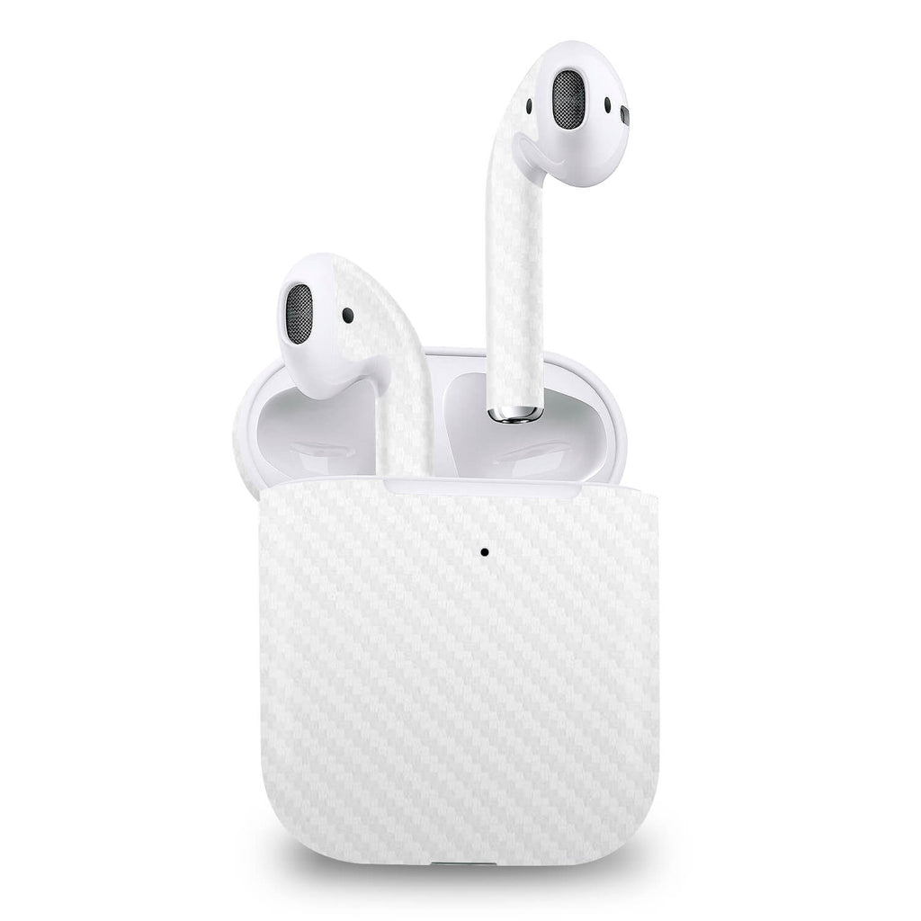 Airpod (Gen 2, Wireless) White Carbon Fibre Skins