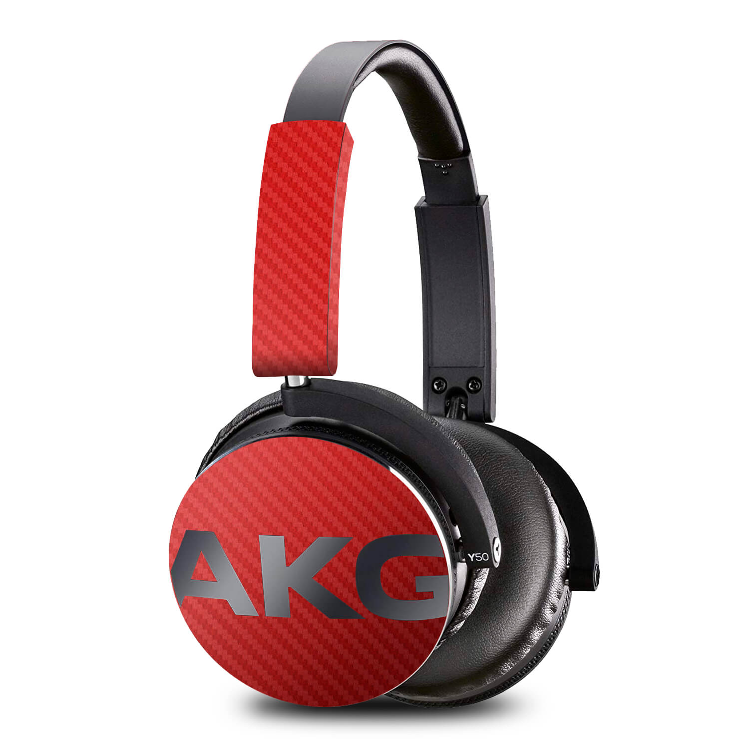 AKG Y50 Headphone Red Carbon Fibre Skins